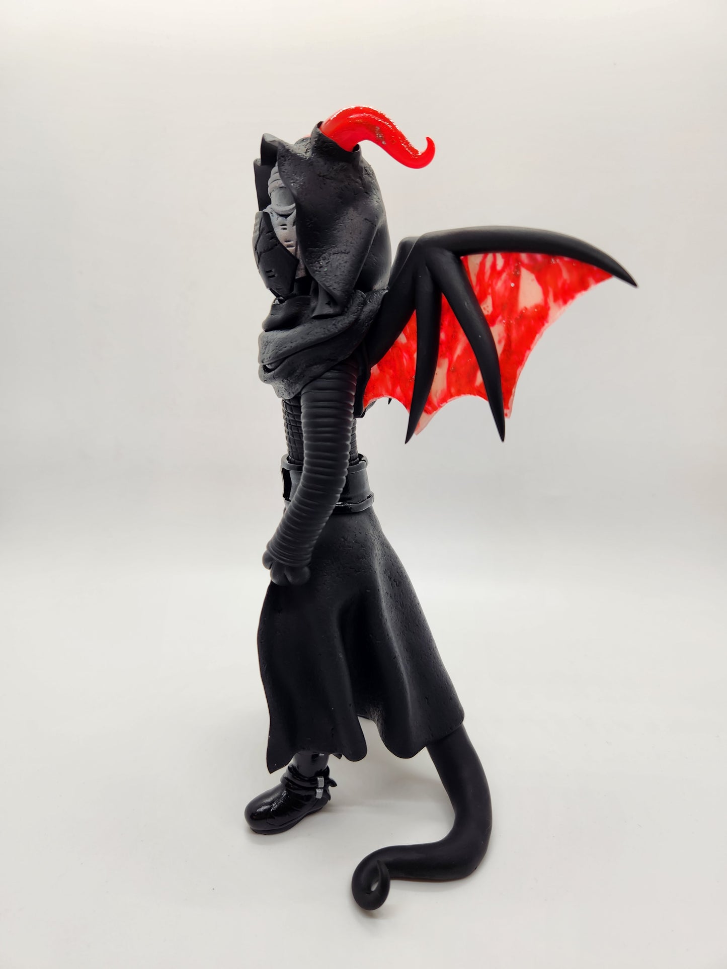 "Kyben" sith inspired black and red dragon sculpture