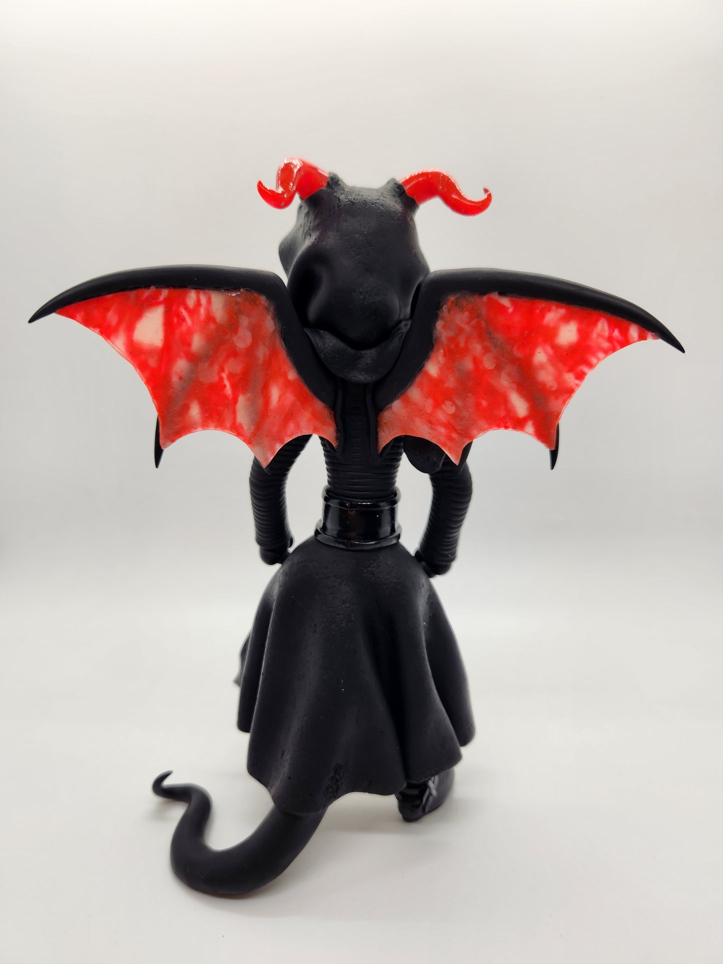 "Kyben" sith inspired black and red dragon sculpture