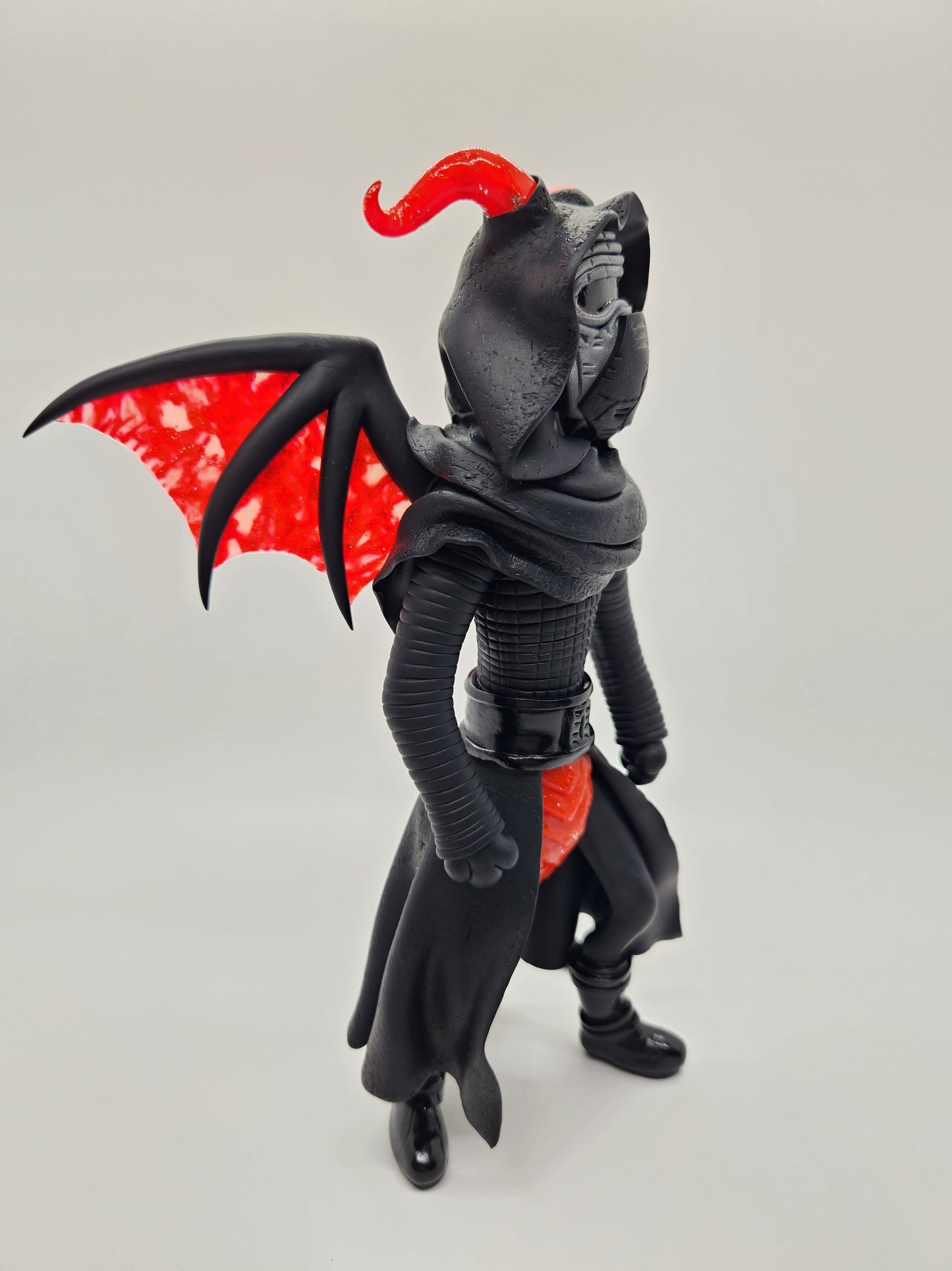 "Kyben" sith inspired black and red dragon sculpture