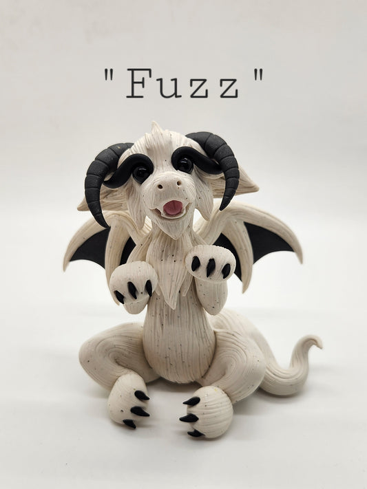 "Fuzz" wampa inspired white dragon sculpture