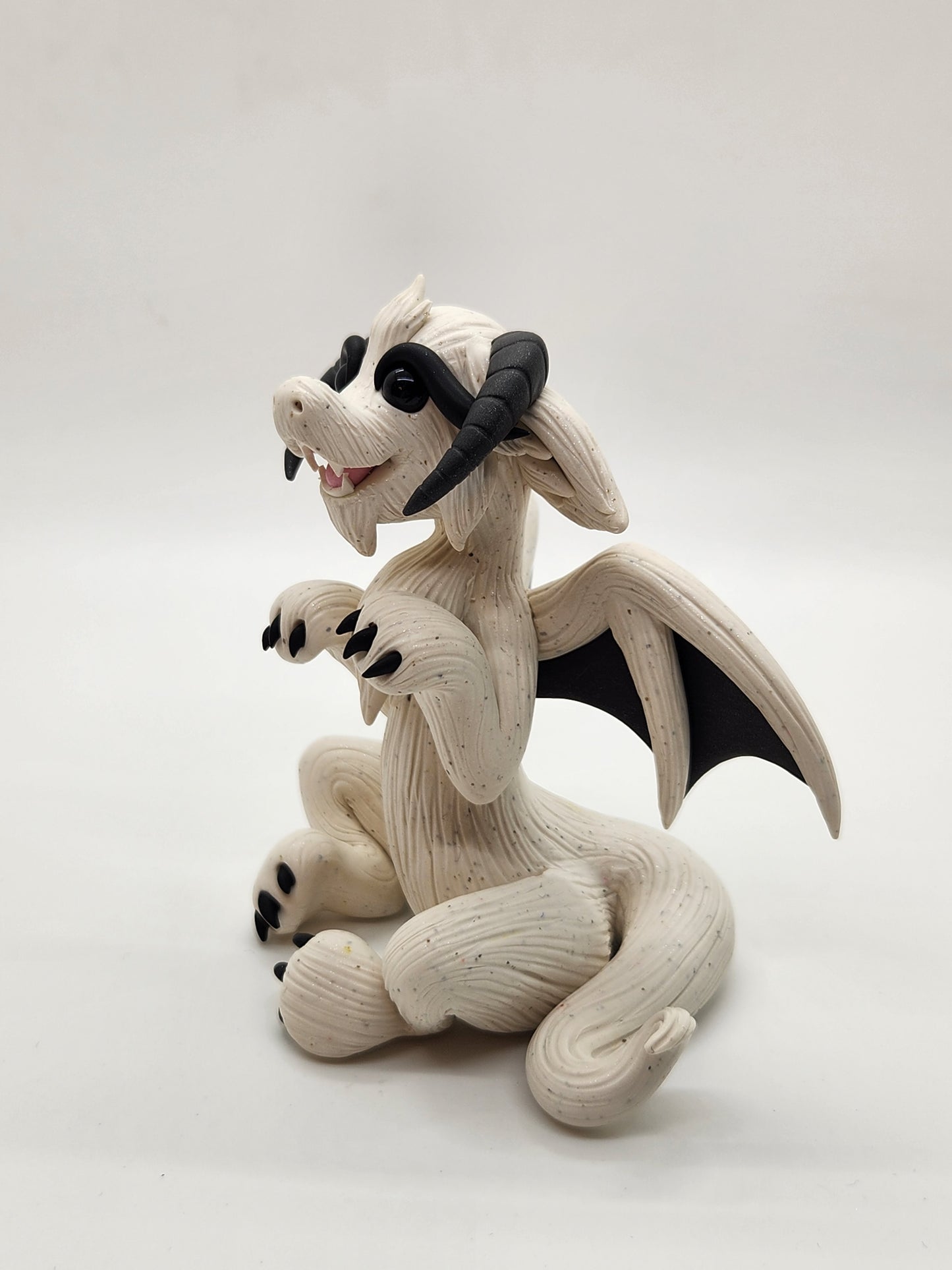 "Fuzz" wampa inspired white dragon sculpture