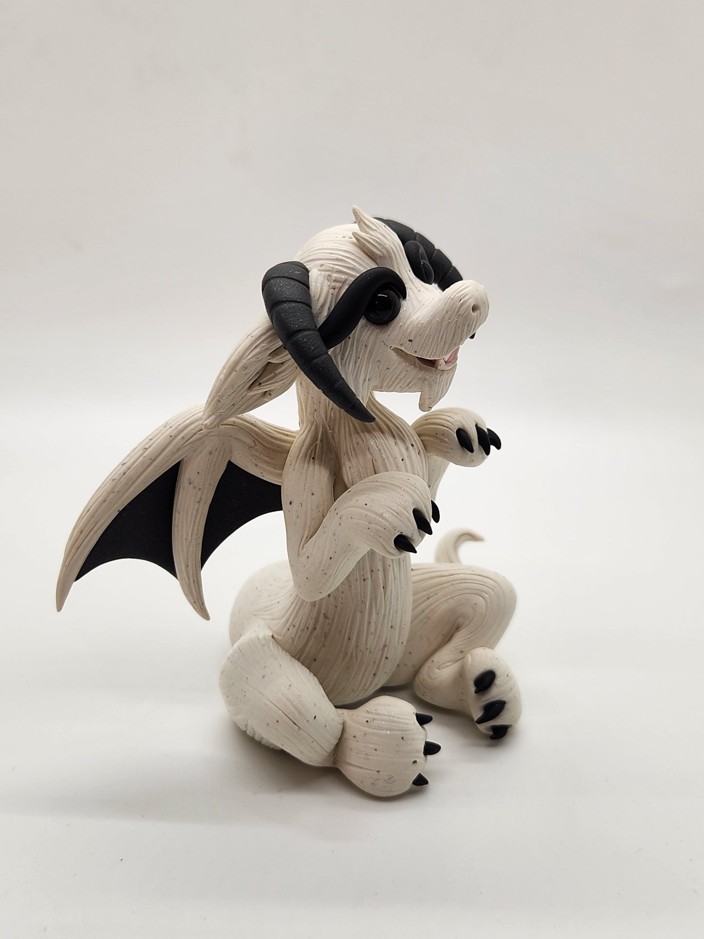 "Fuzz" wampa inspired white dragon sculpture