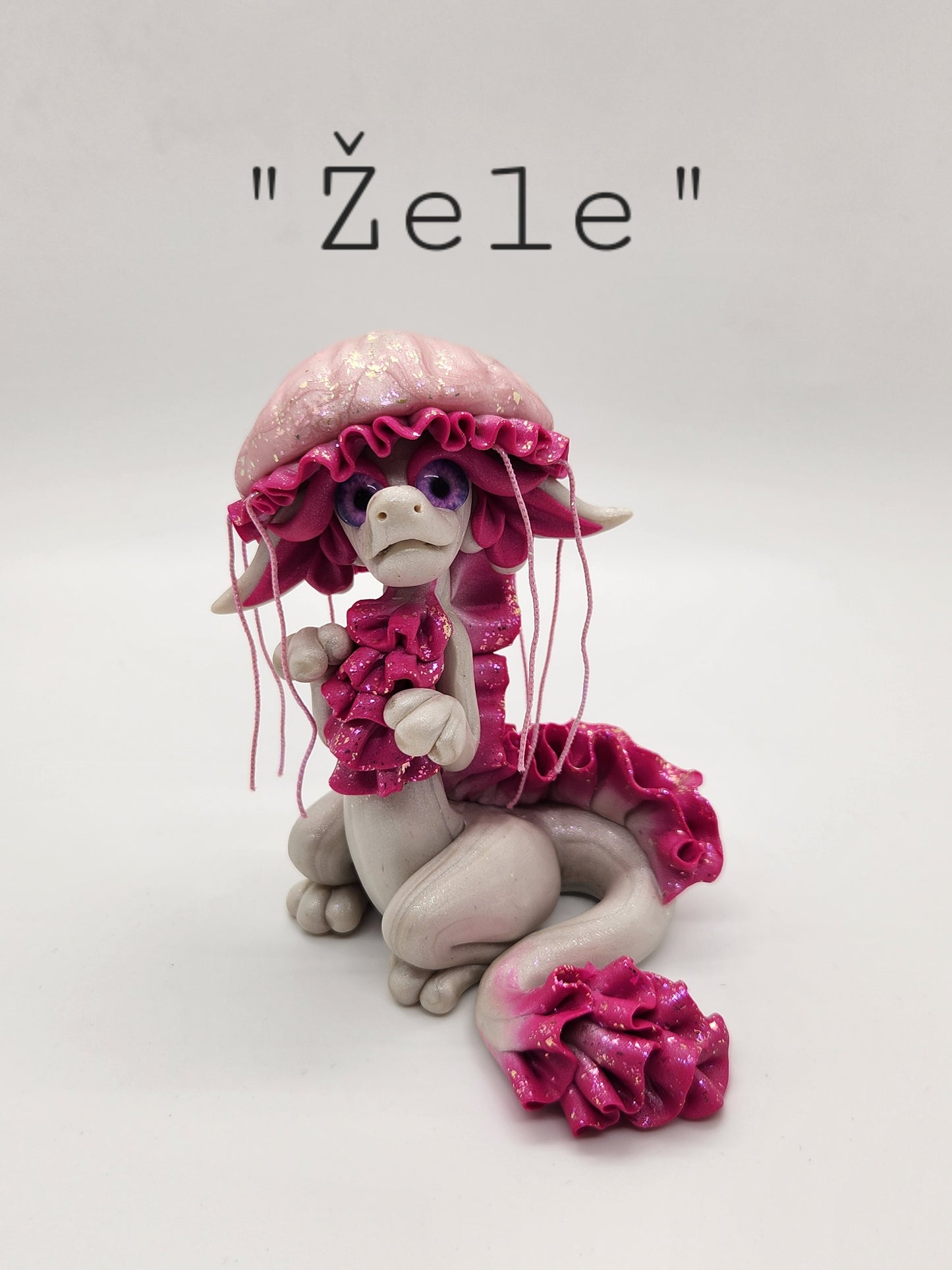 "Žele" pinkand white jellyfish dragon sculpture