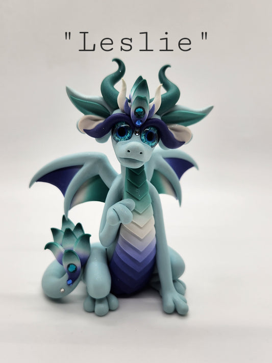 "Leslie" blue mlm pride dragon sculpture