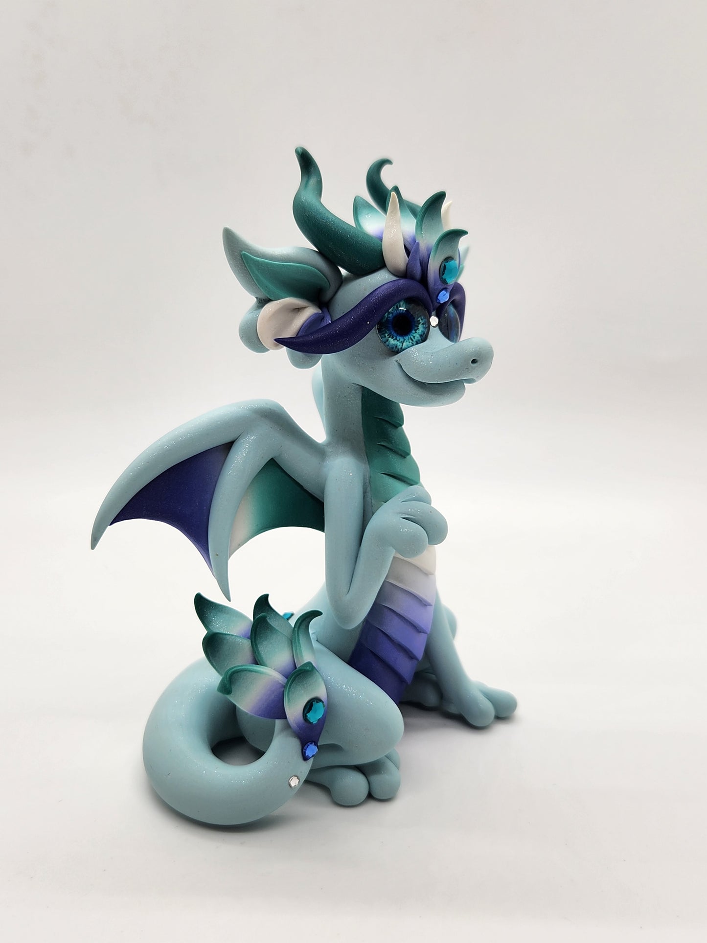 "Leslie" blue mlm pride dragon sculpture