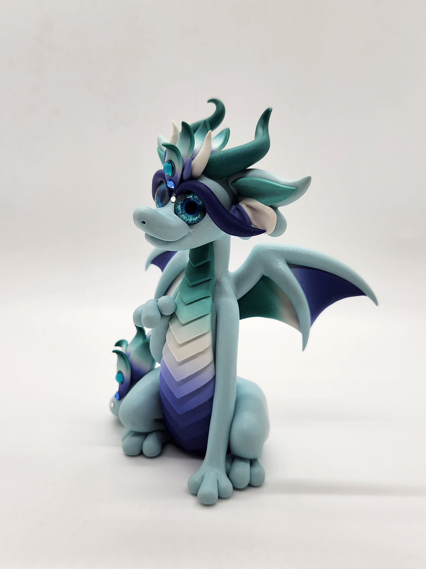 "Leslie" blue mlm pride dragon sculpture