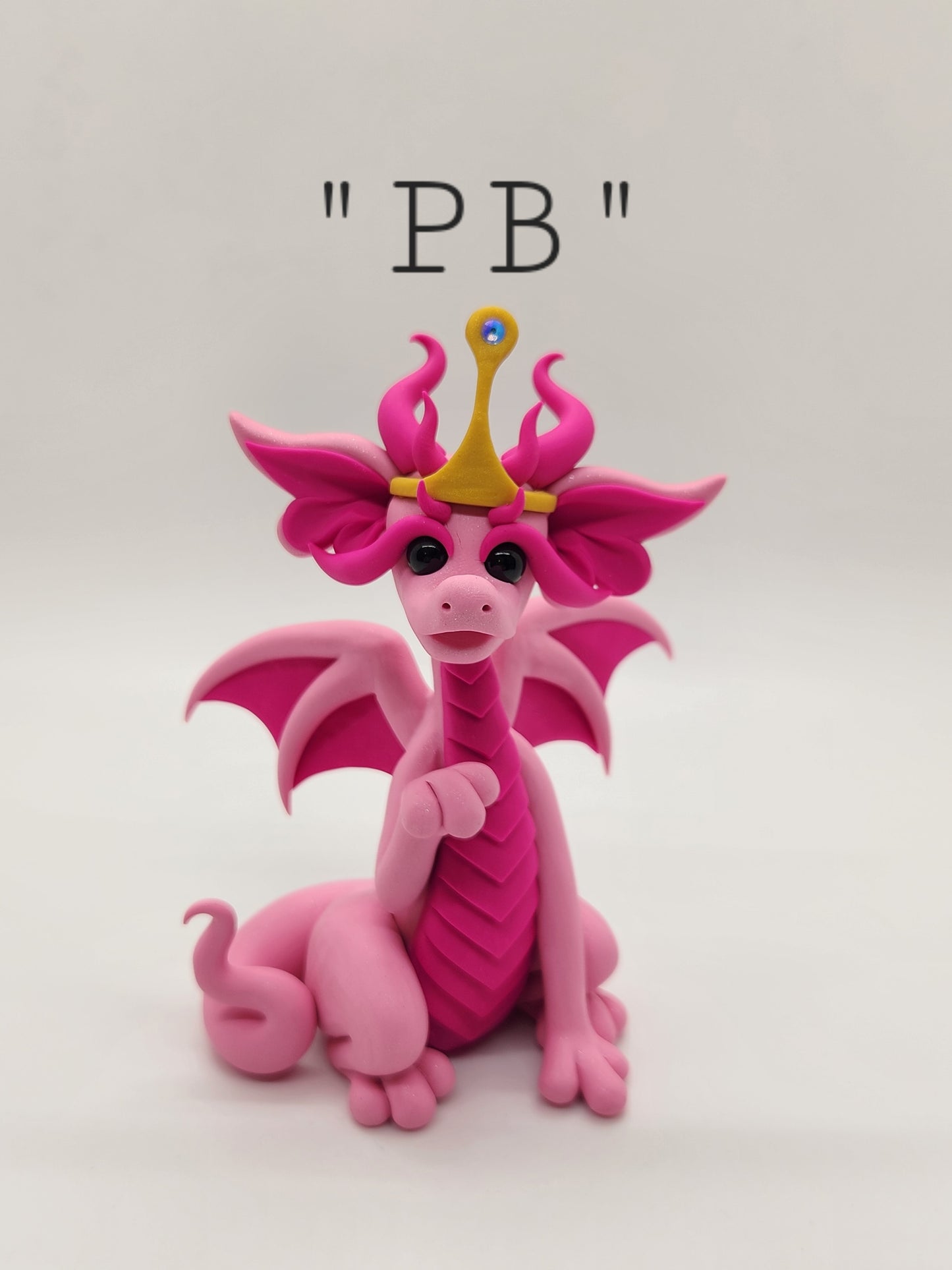 "PB" pink princess bubblegum dragon sculpture