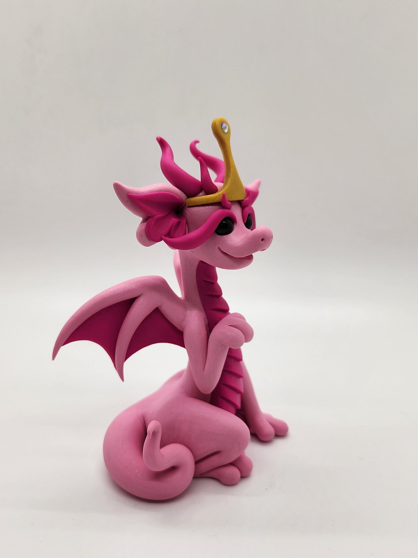 "PB" pink princess bubblegum dragon sculpture