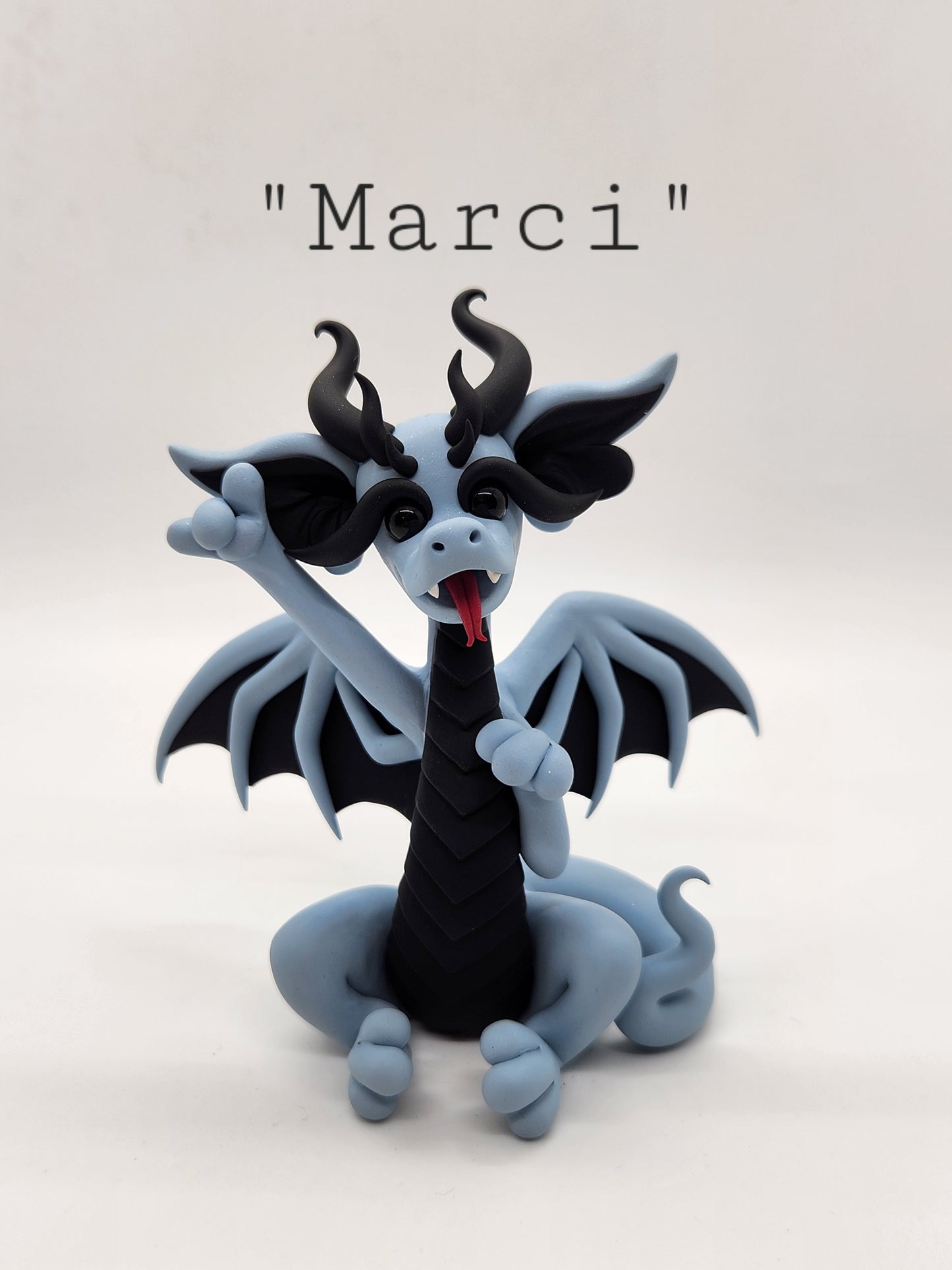 "Marci" blue and black vampire queen dragon sculpture