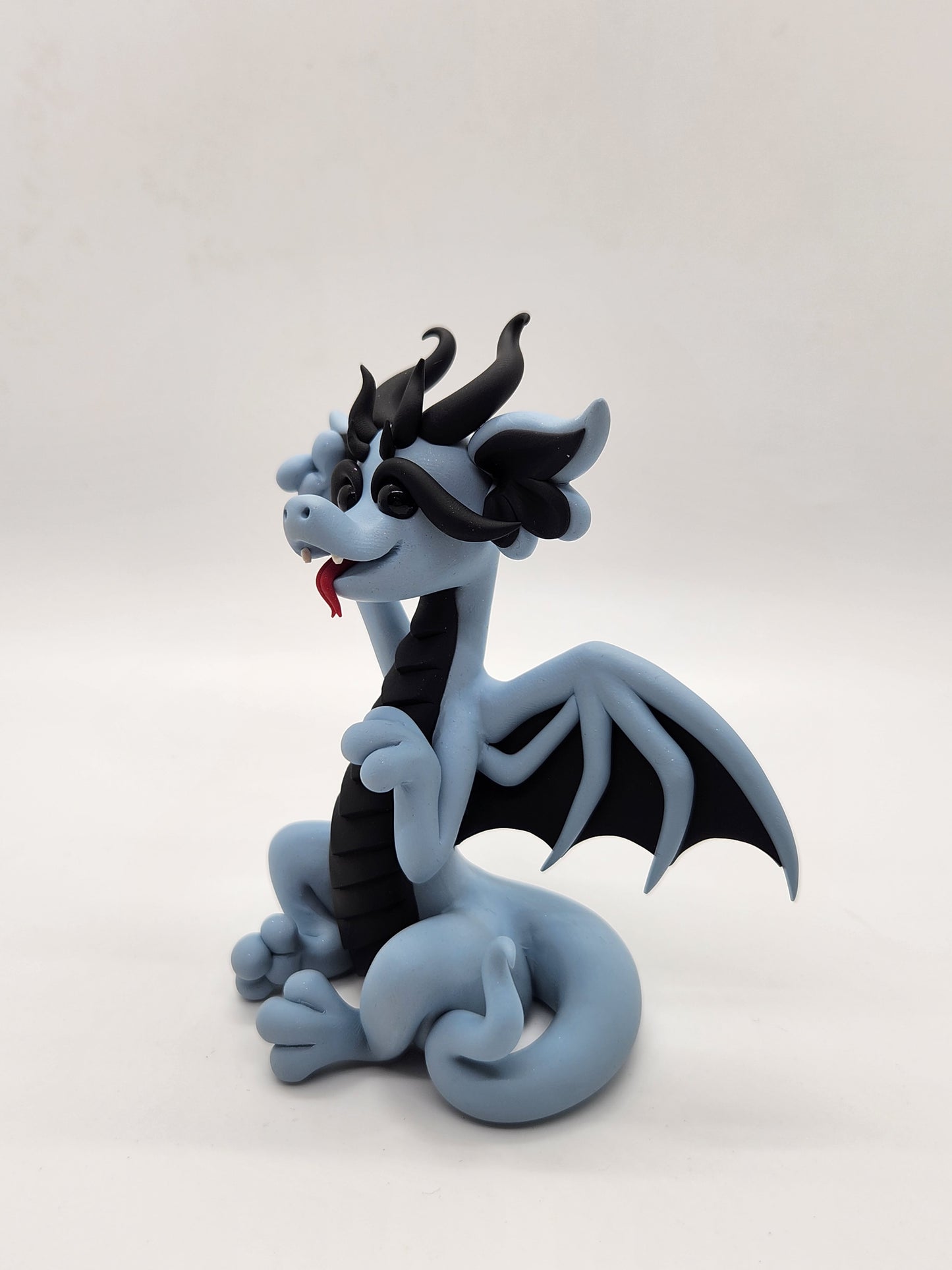 "Marci" blue and black vampire queen dragon sculpture