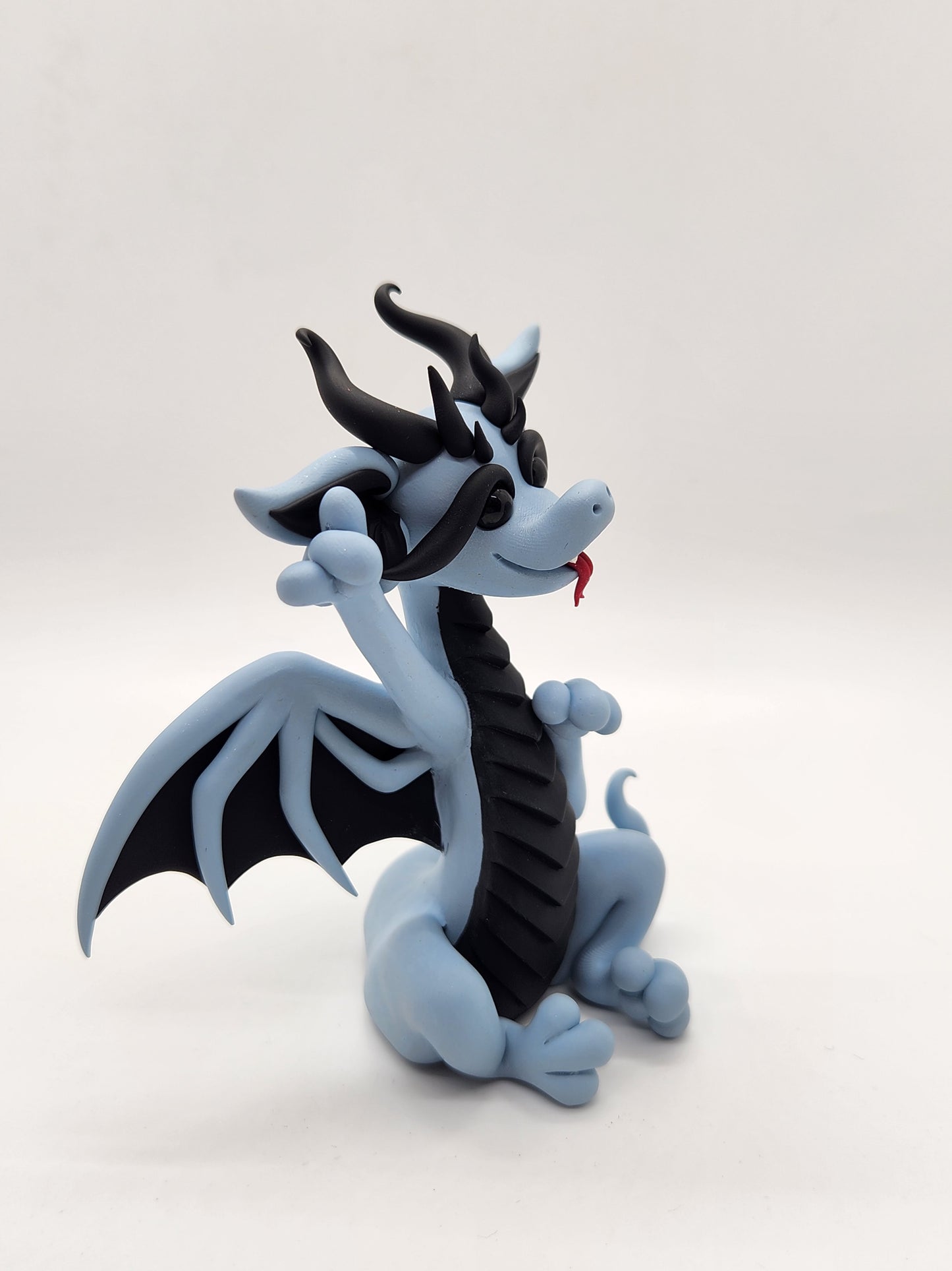 "Marci" blue and black vampire queen dragon sculpture