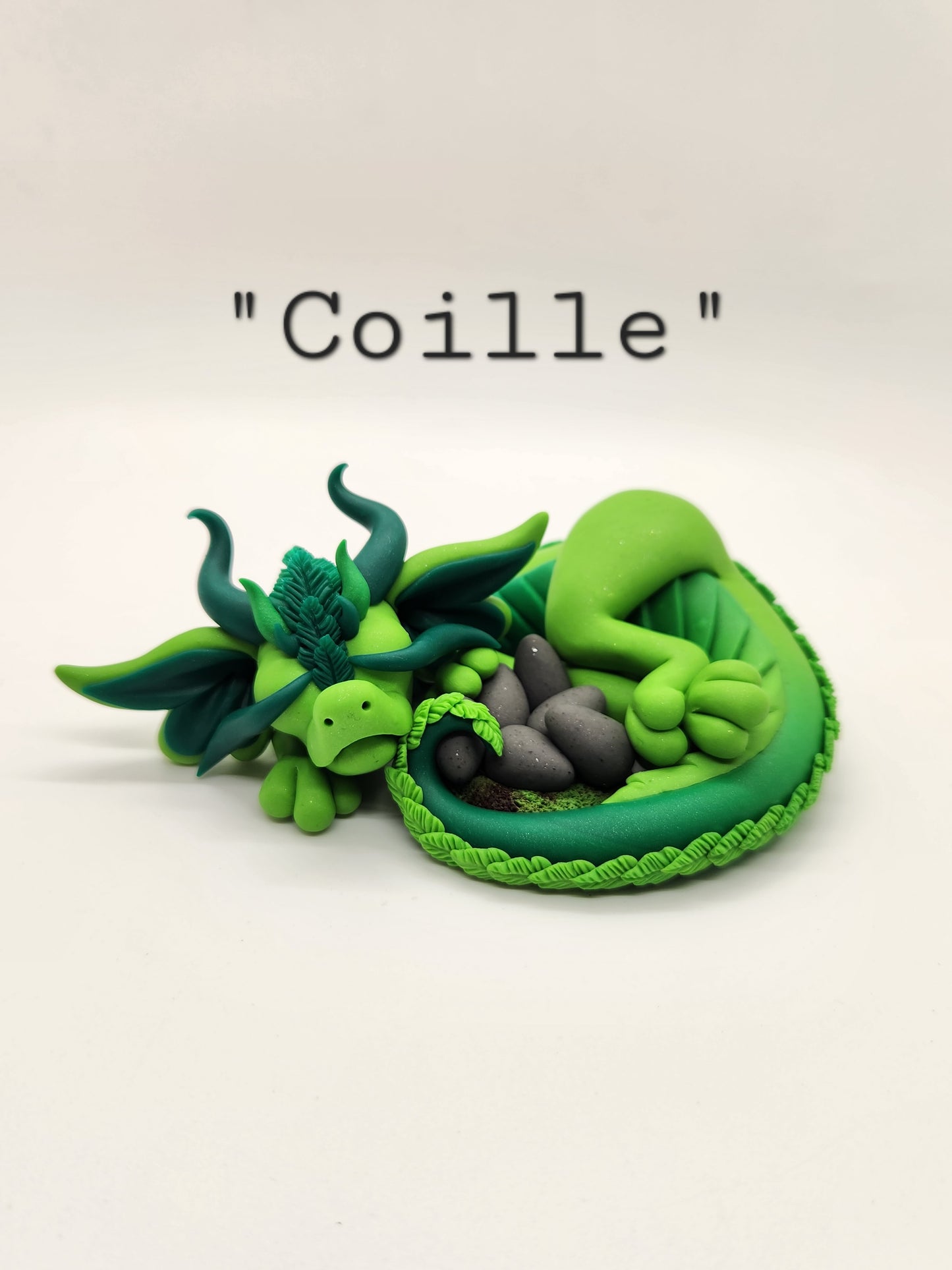 "Coille" green forest dragon sculpture