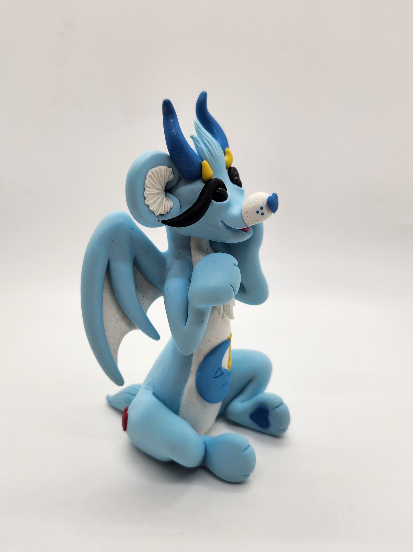 "Bedtime" blue care bear dragon sculpture