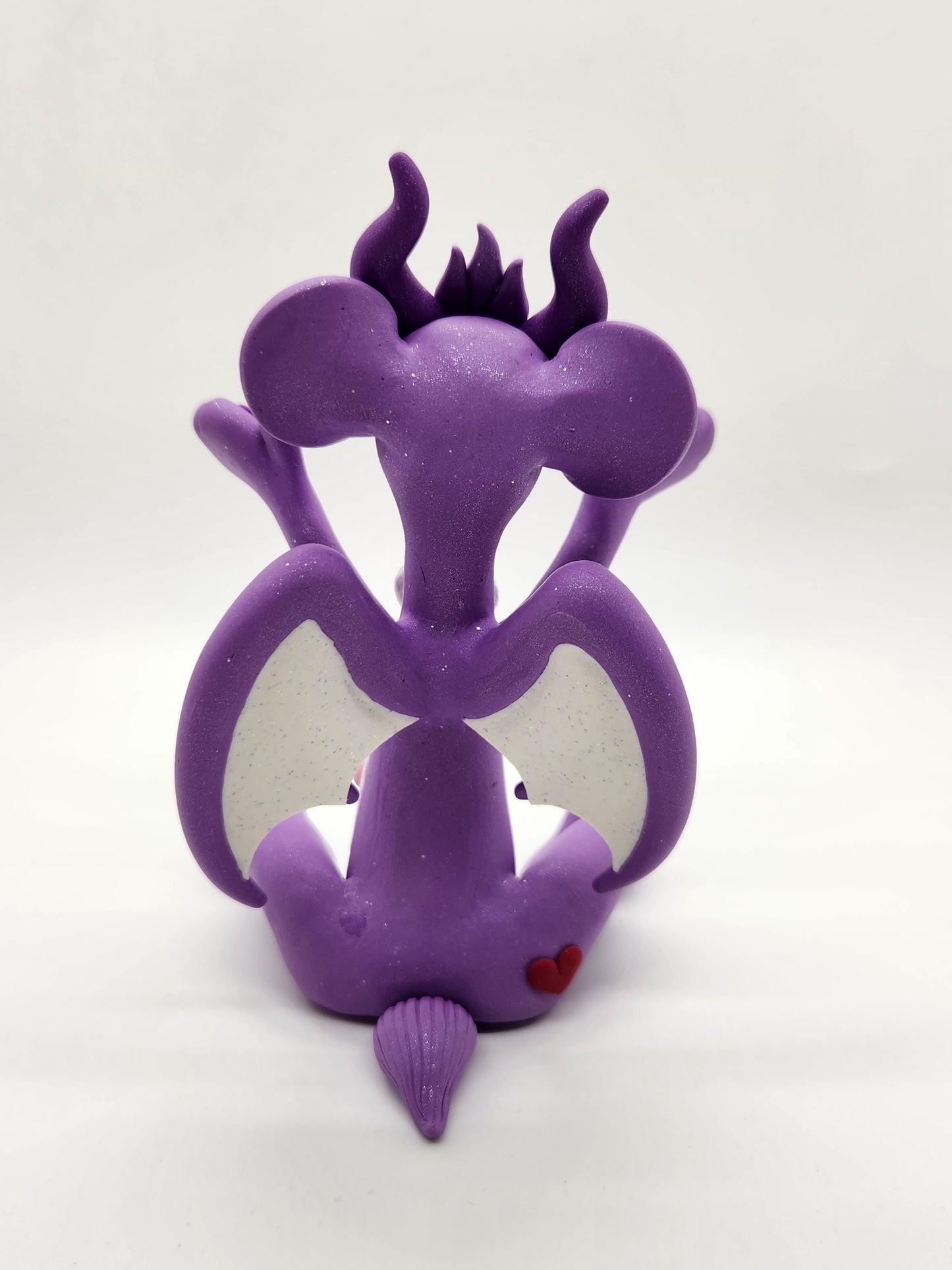 "Best Friend" purple care bear dragon sculpture