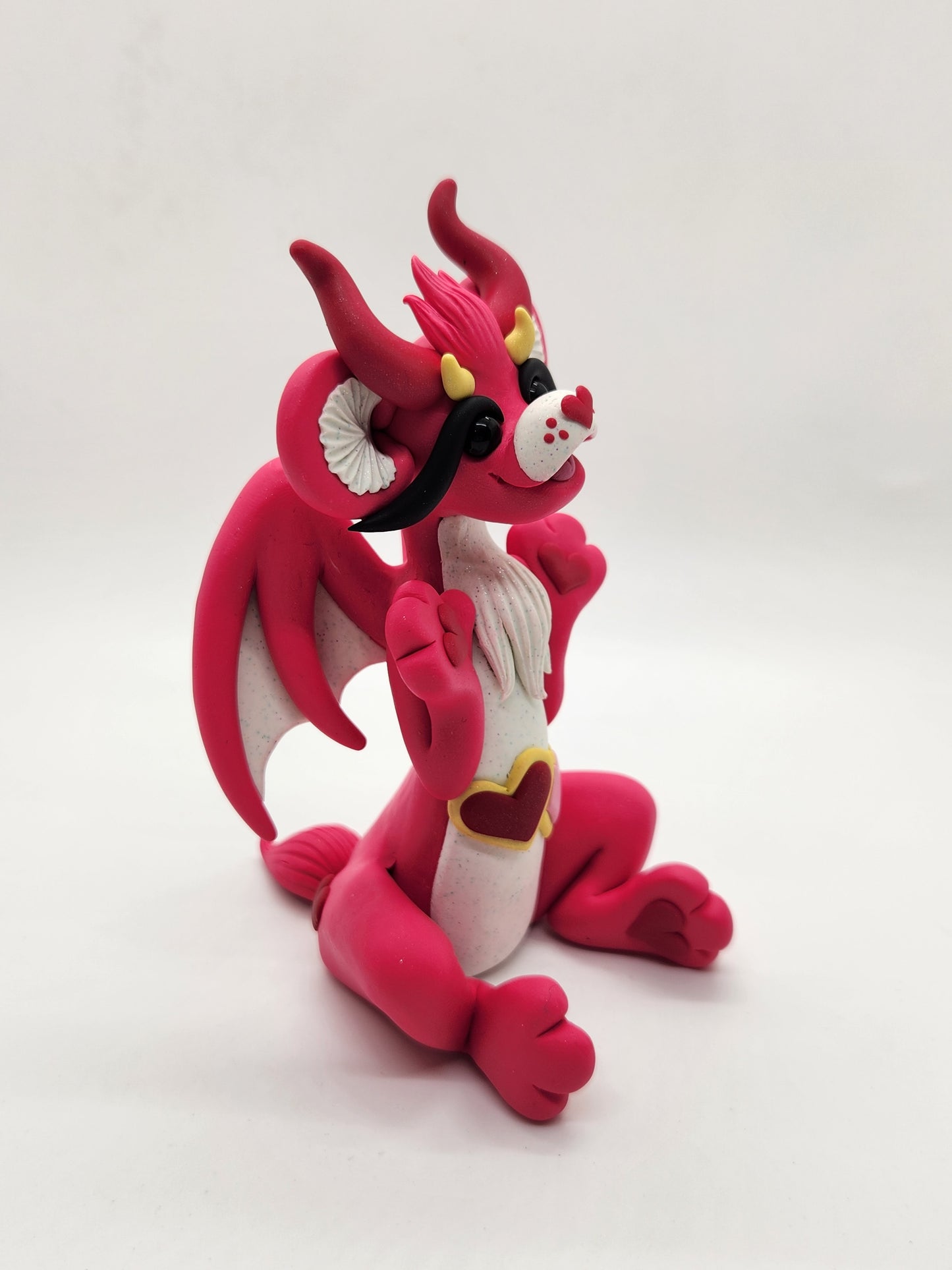 "Love A Lot" pink care bear dragon sculpture