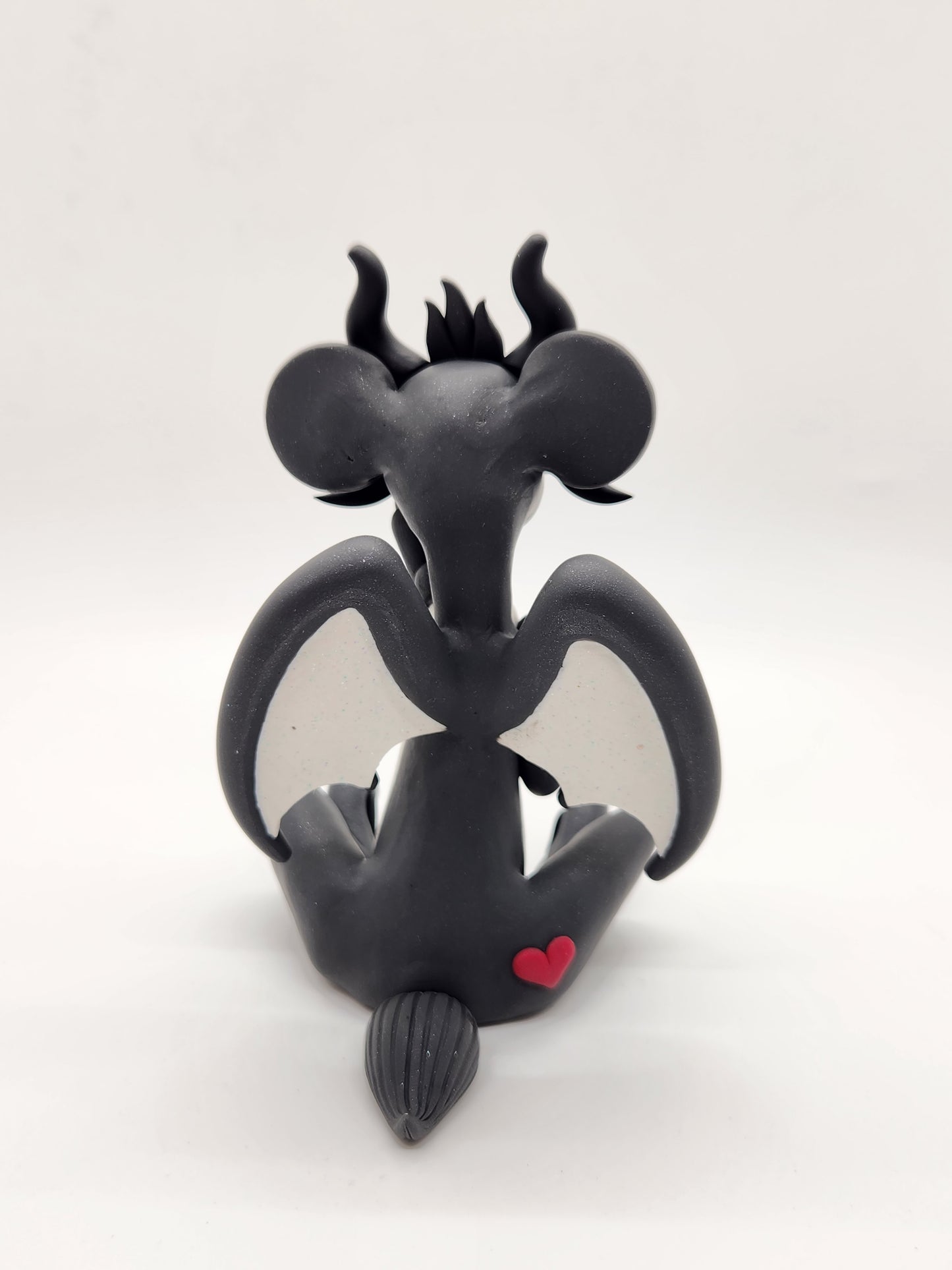 "Batty" black care bear dragon sculpture