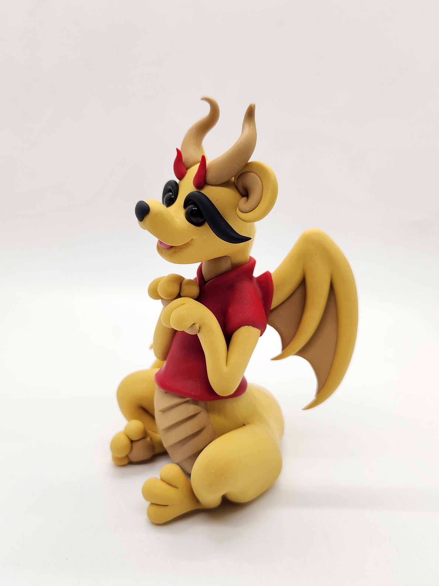 "Pooh" yellow Winnie The Pooh inspired dragon sculpture