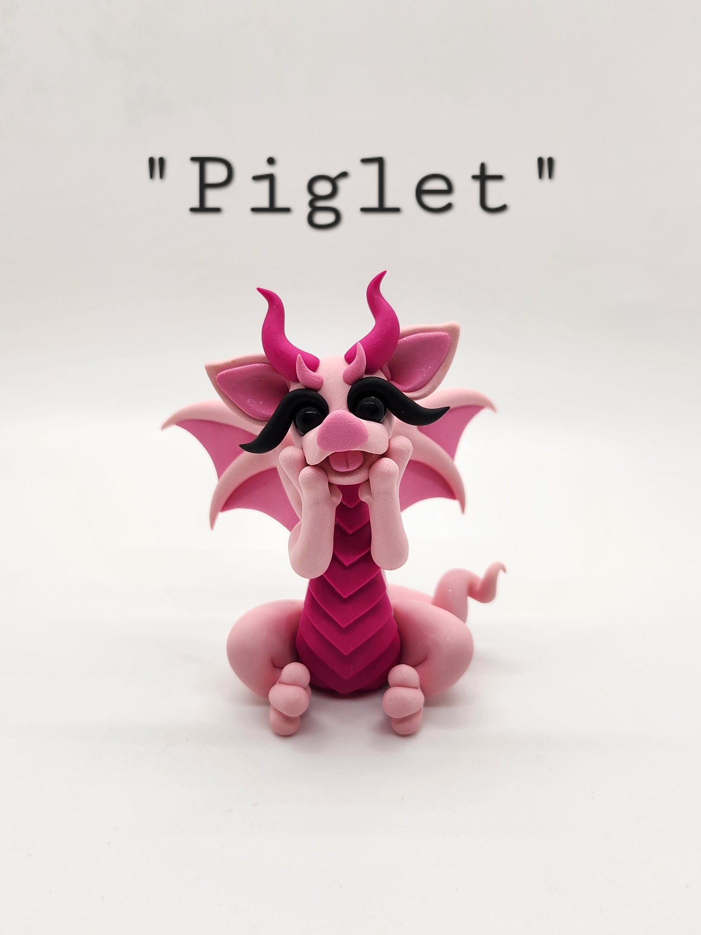 "Piglet" pink Winnie The Pooh inspired dragon sculpture