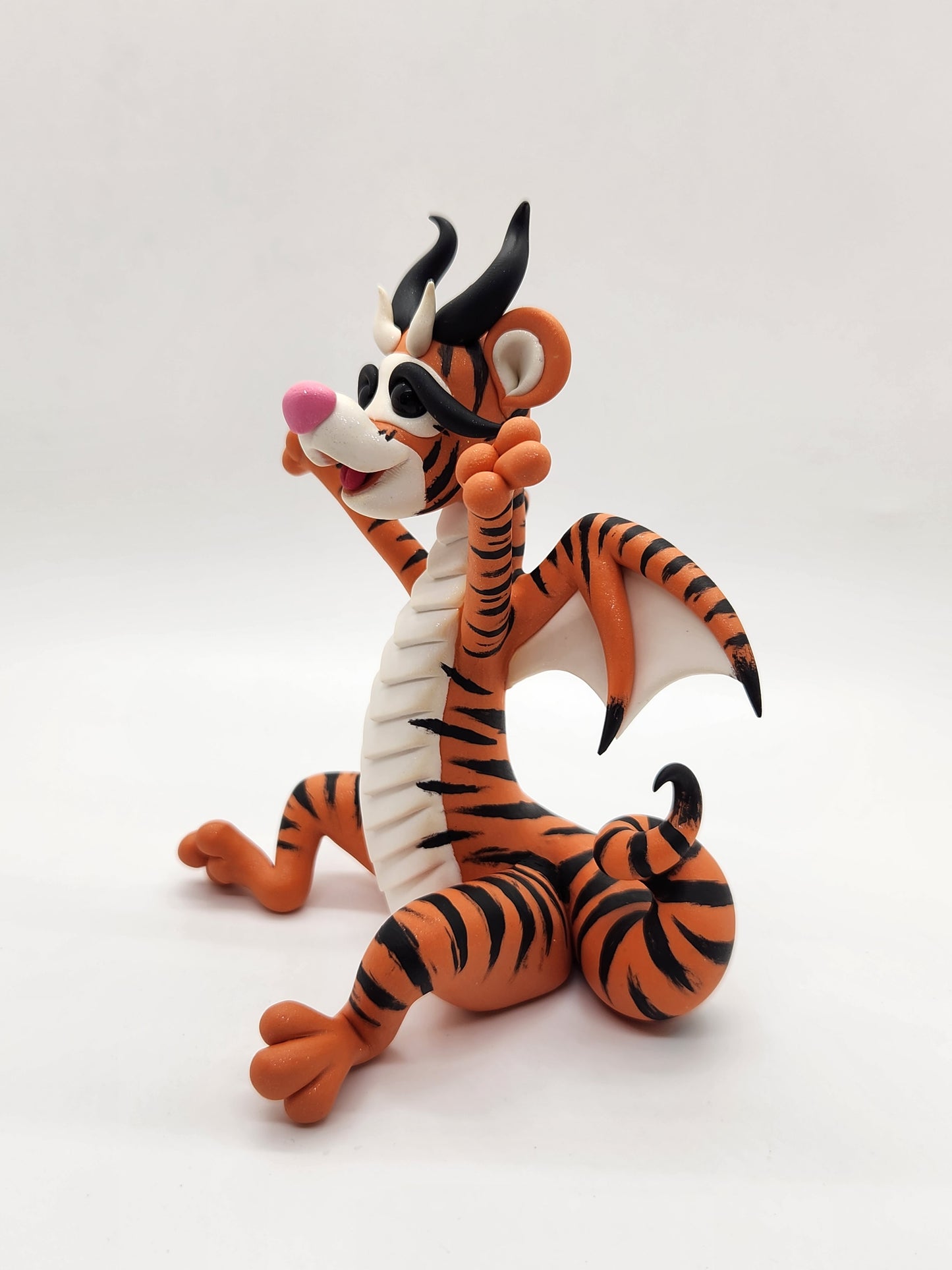 "Tigger" orange Winnie The Pooh inspired dragon sculpture