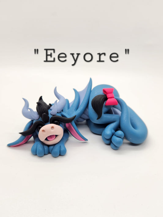 "Eeyore" blue Winnie The Pooh inspired dragon sculpture