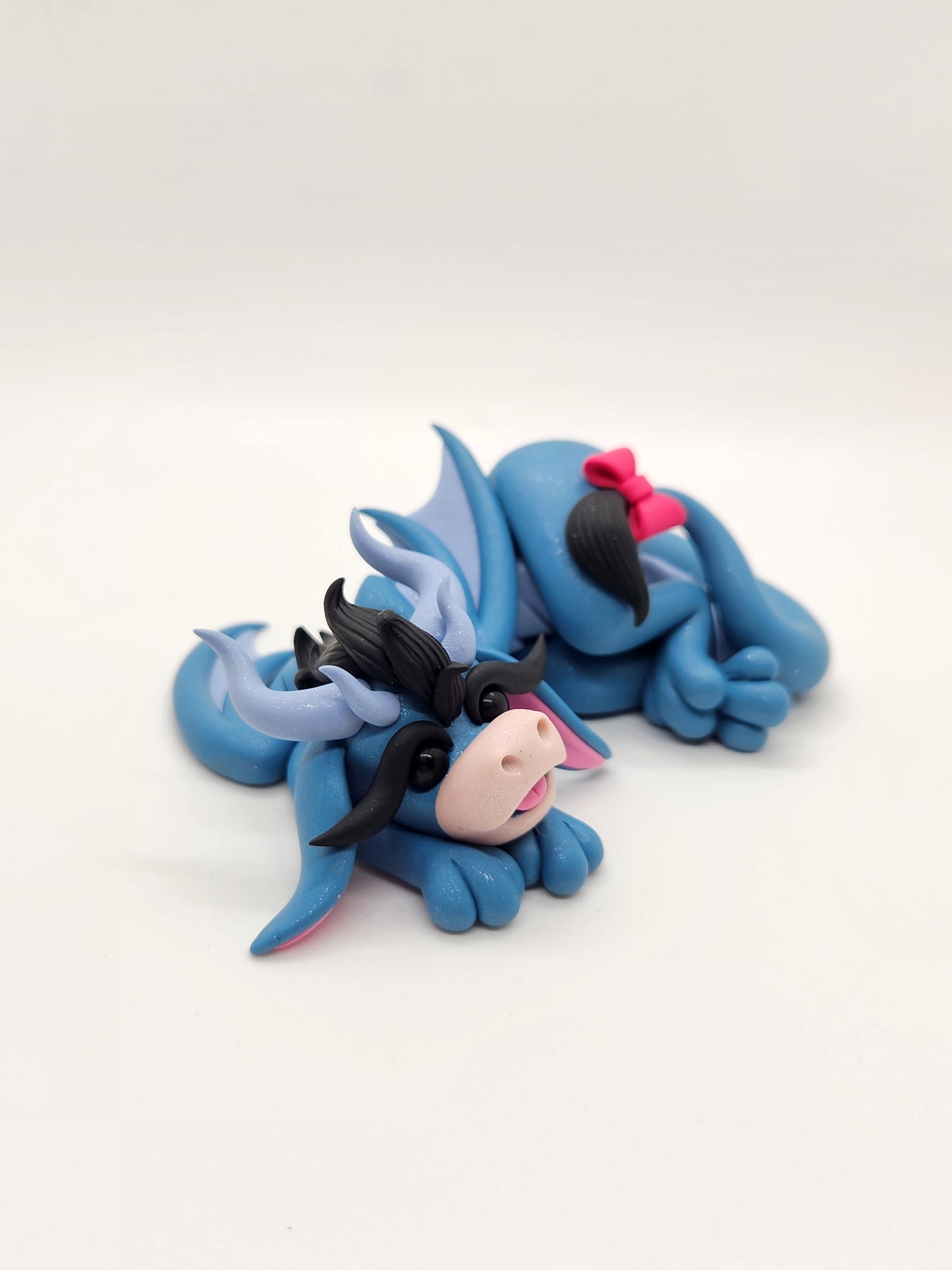 "Eeyore" blue Winnie The Pooh inspired dragon sculpture