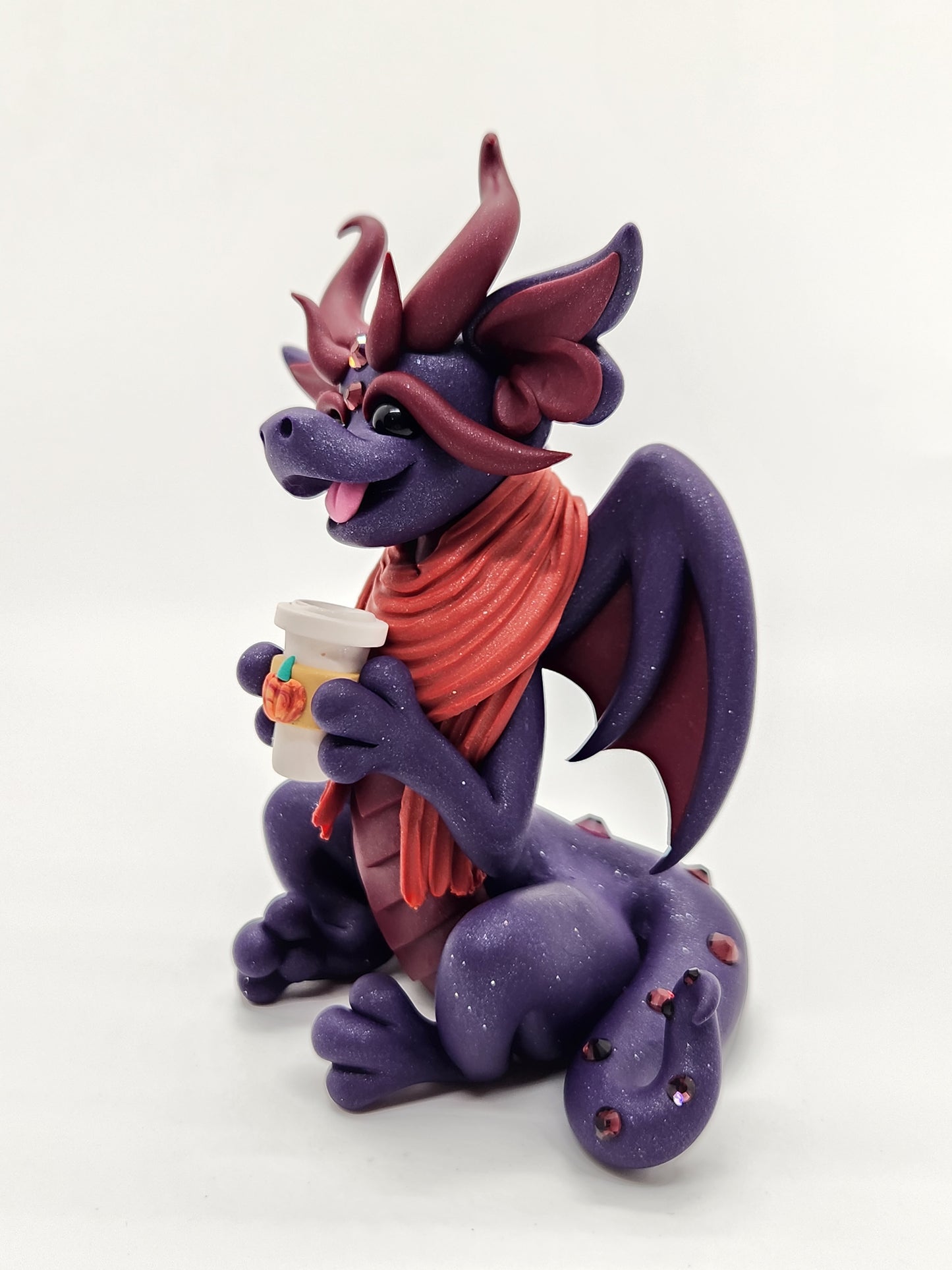 "Realeigh" purple pumpkin spice dragon sculpture