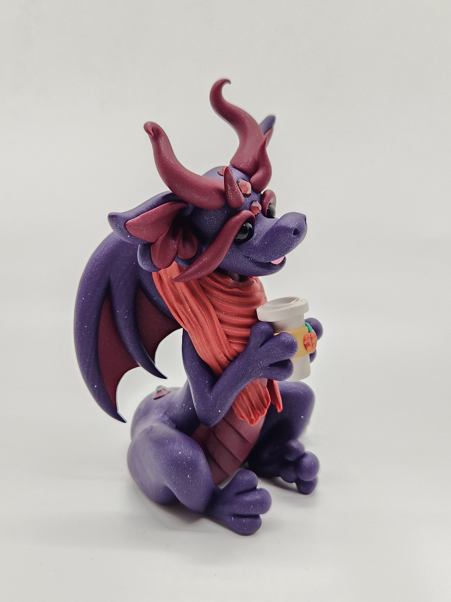 "Realeigh" purple pumpkin spice dragon sculpture