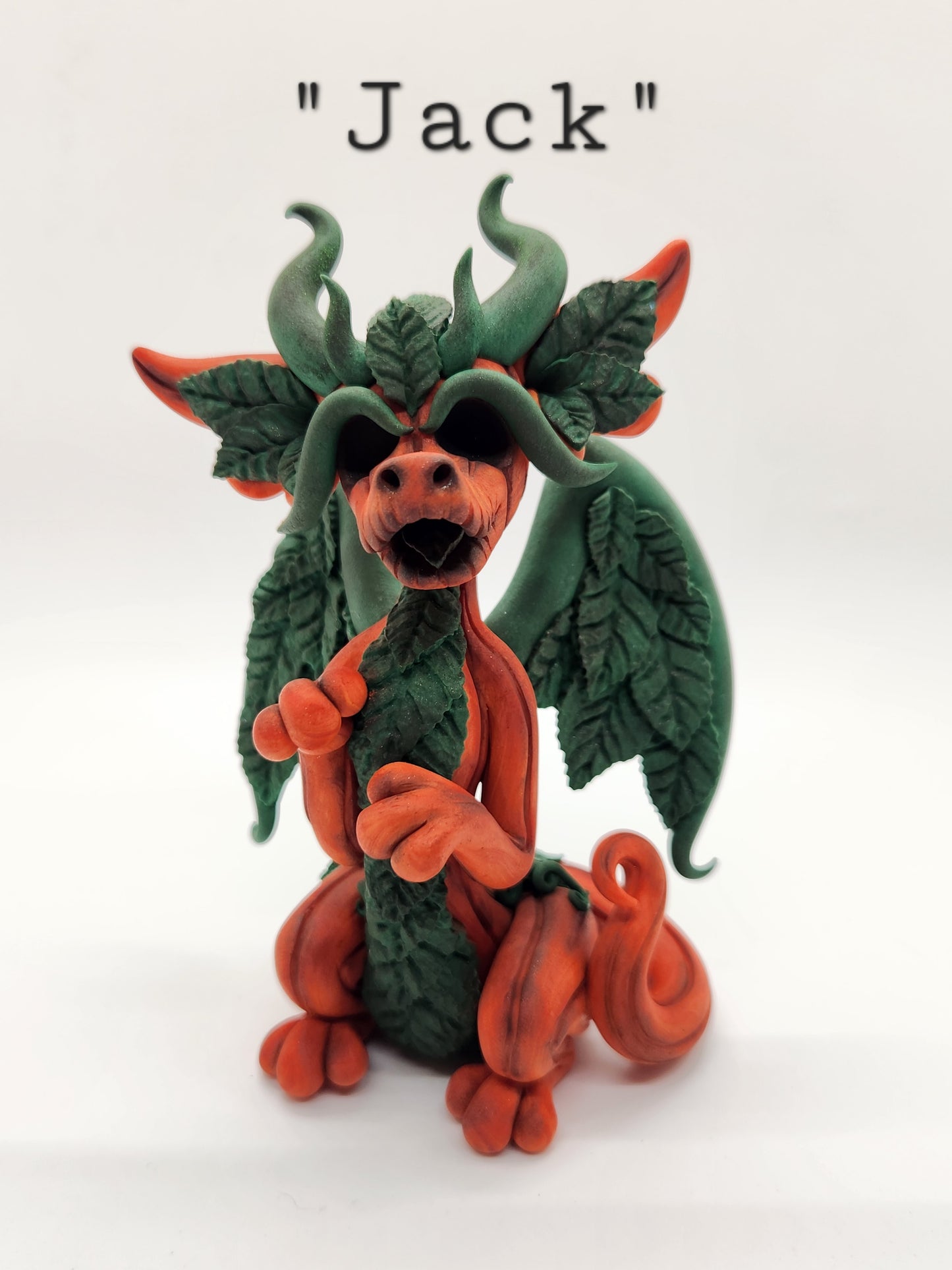 "Jack" orange jack-o-lantern dragon sculpture