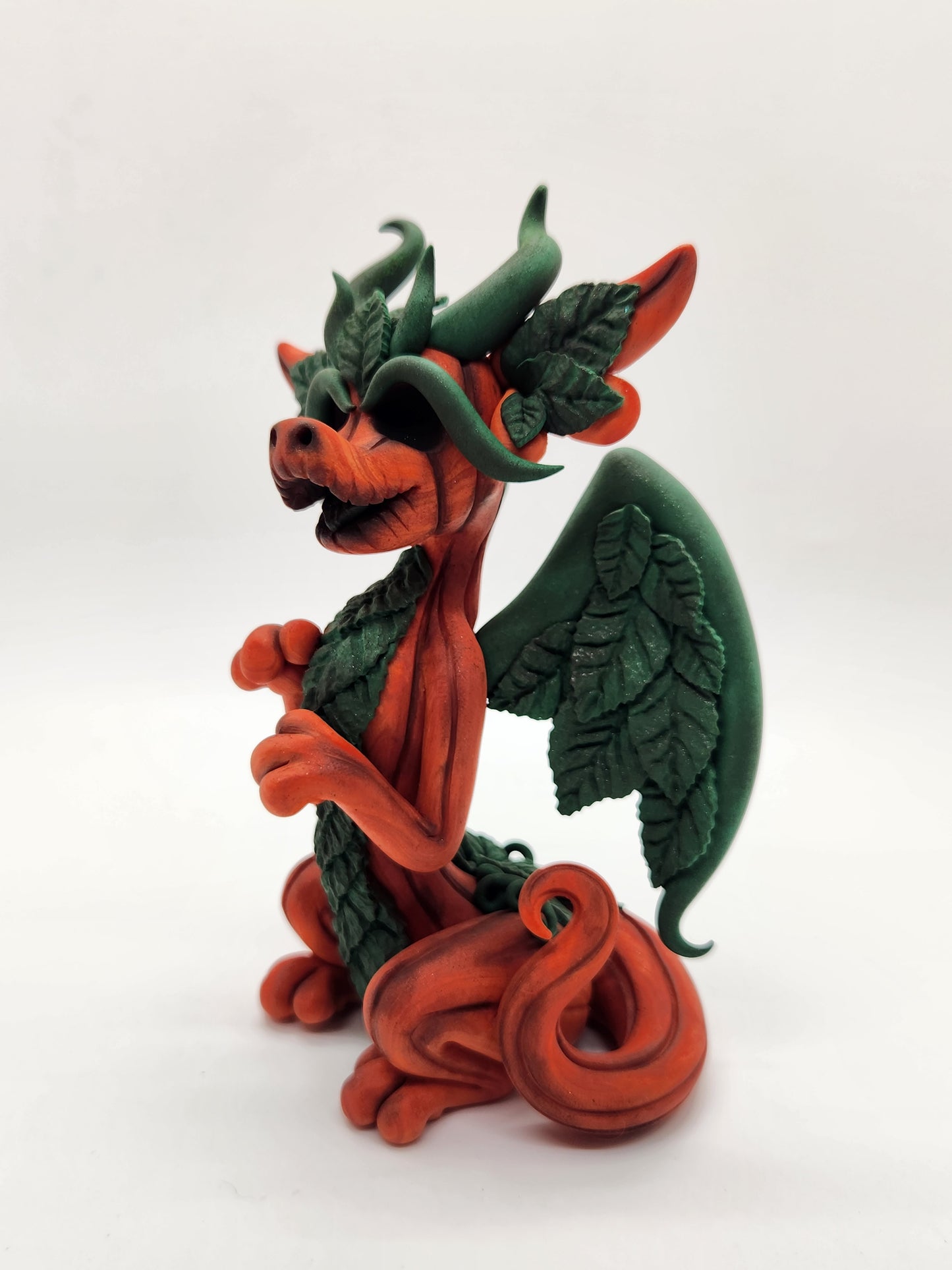 "Jack" orange jack-o-lantern dragon sculpture