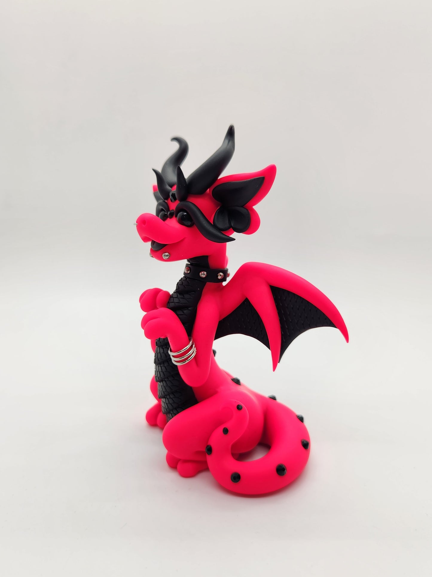 "Molly" hot pink punk dragon sculpture