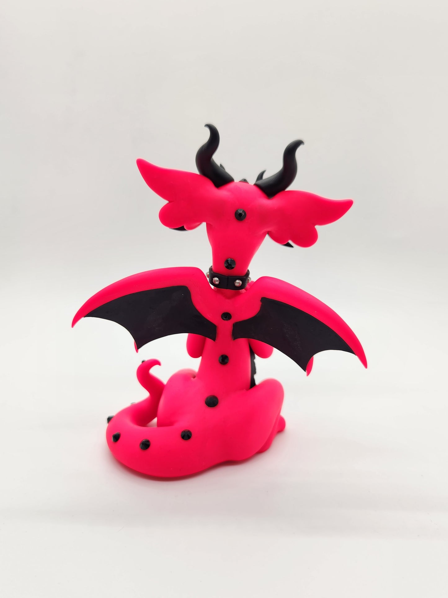 "Molly" hot pink punk dragon sculpture