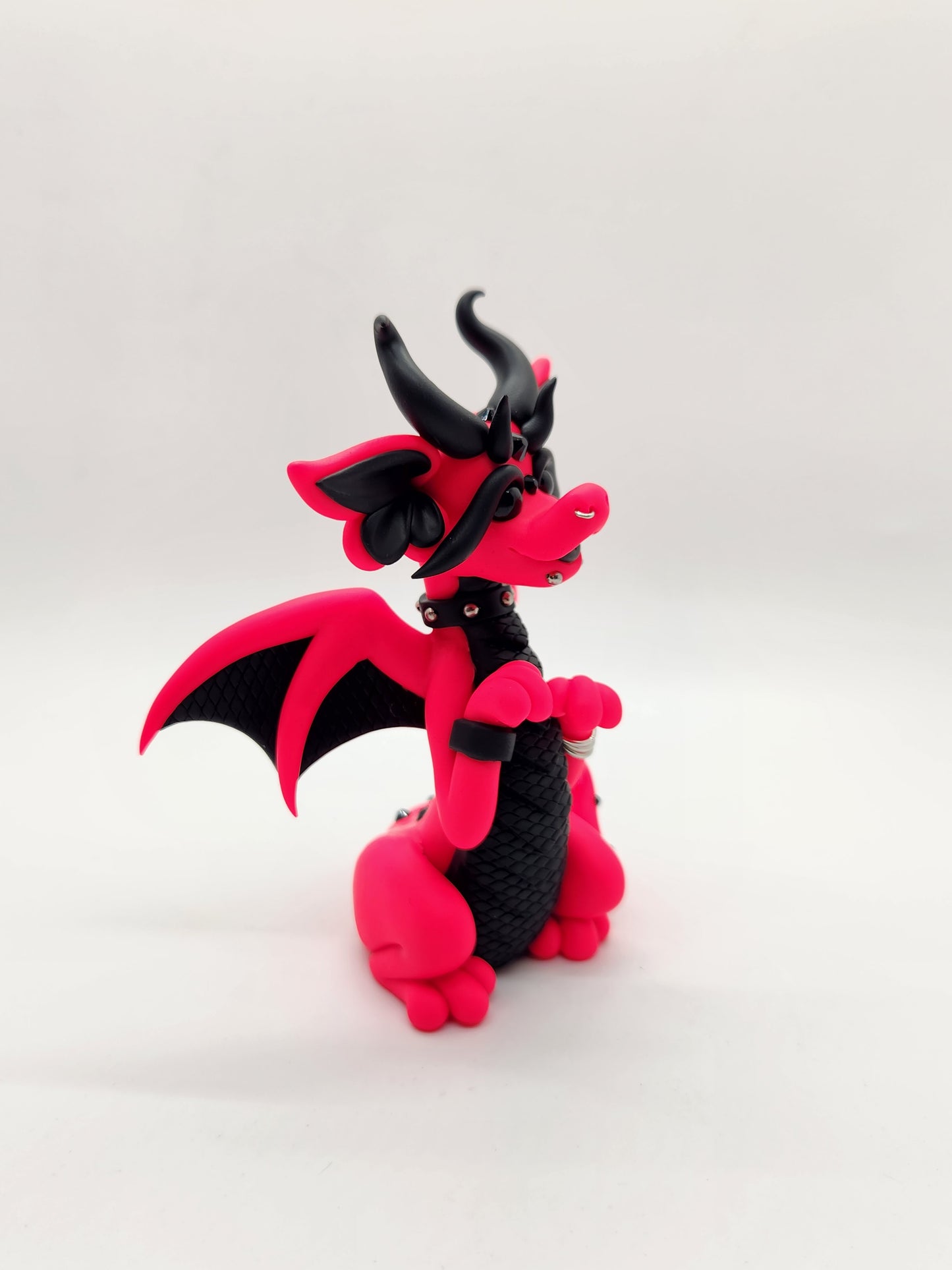 "Molly" hot pink punk dragon sculpture