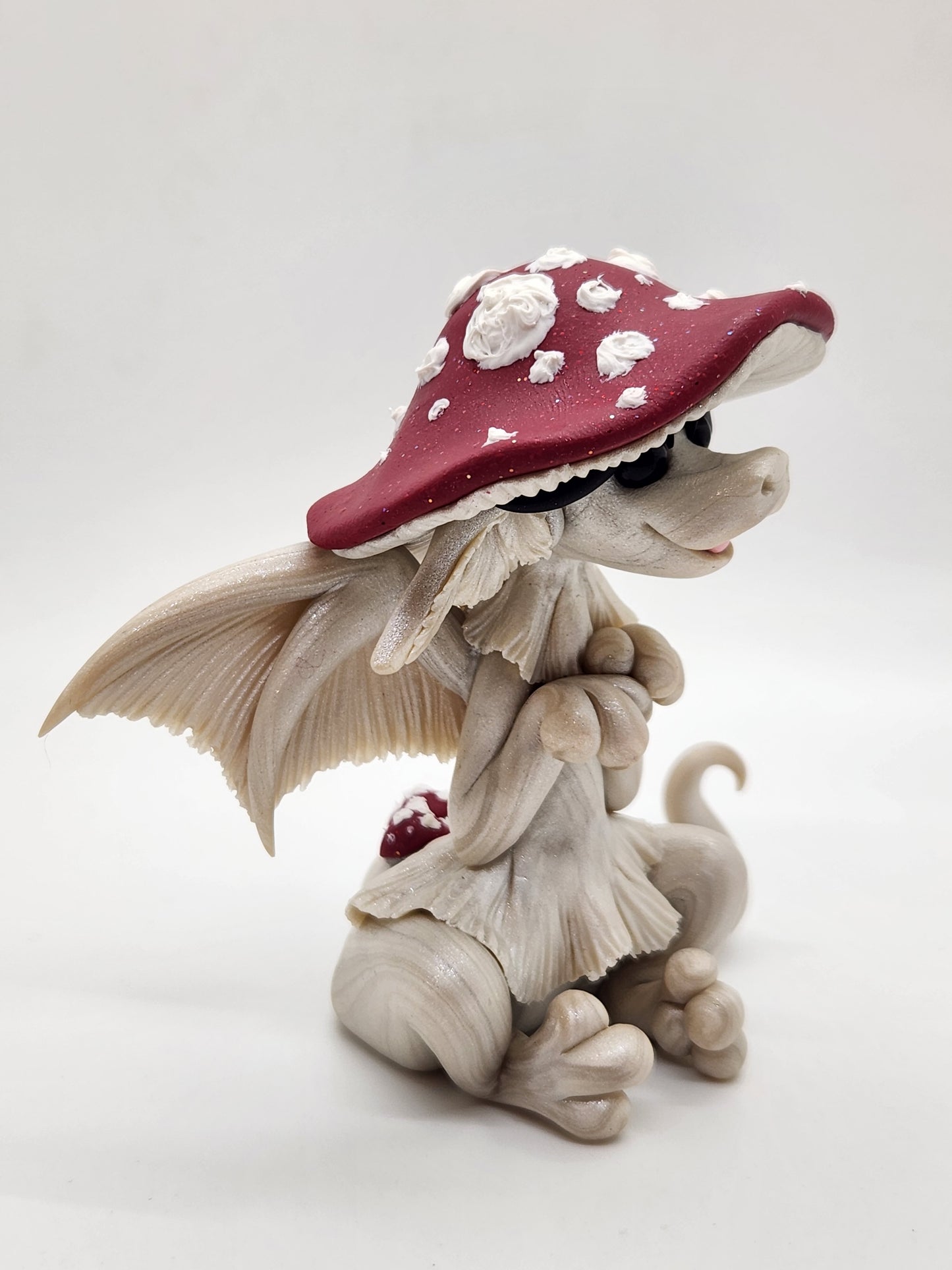 Red and white Mushroom dragon sculpture (choose your style)