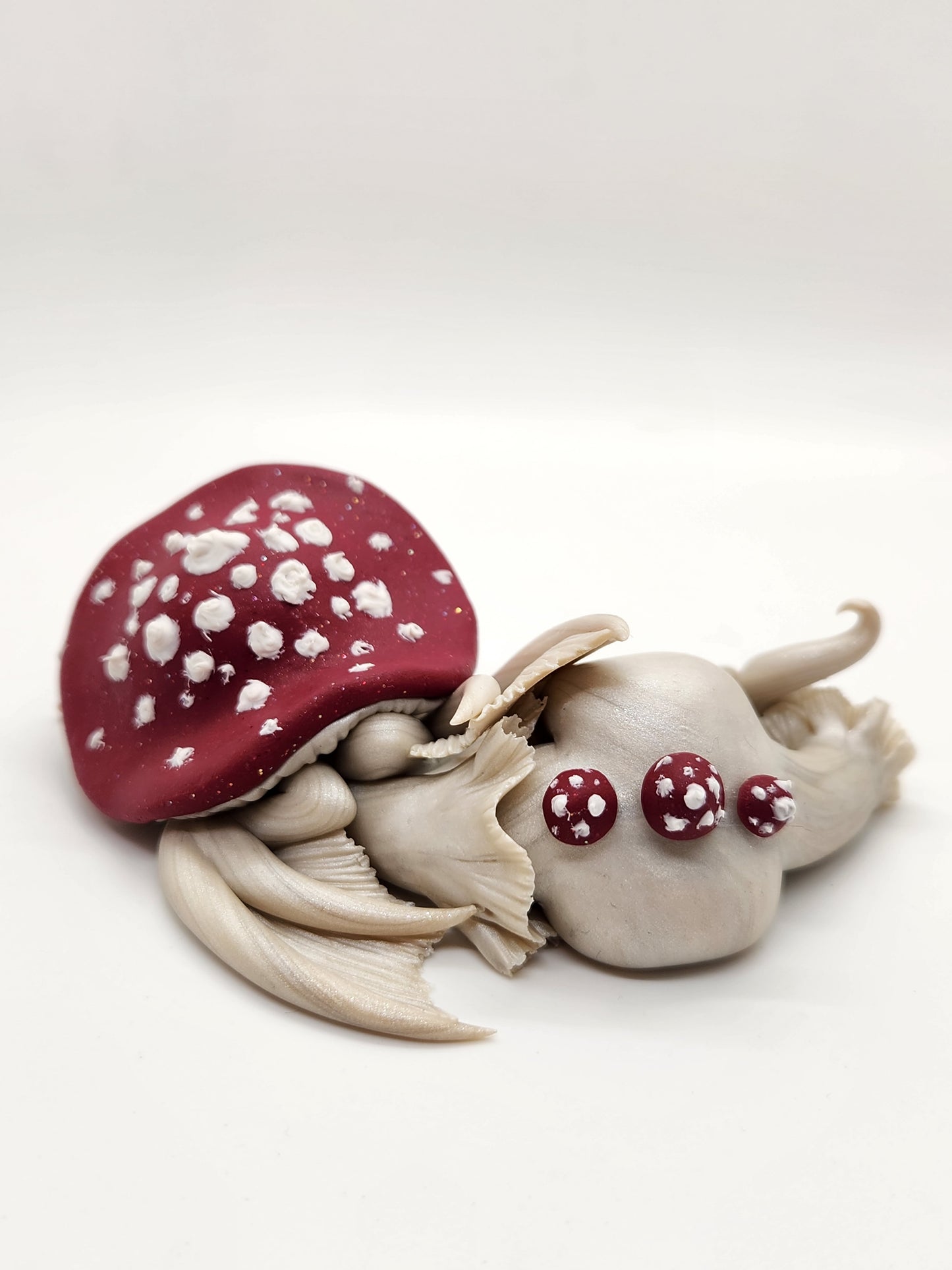 Red and white Mushroom dragon sculpture (choose your style)