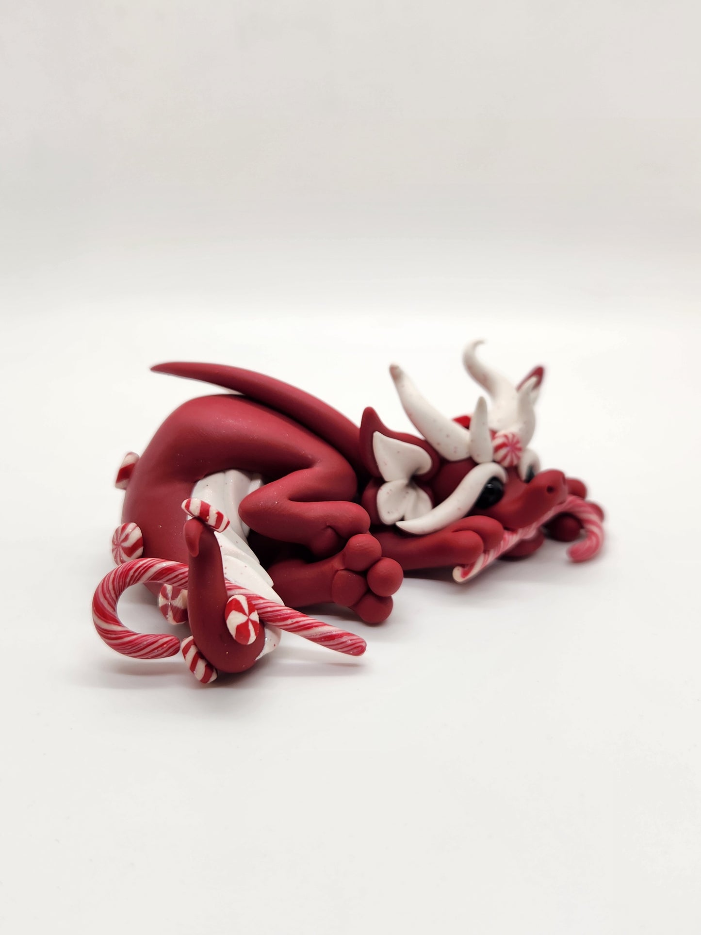 "Minze" red peppermint dragon sculpture