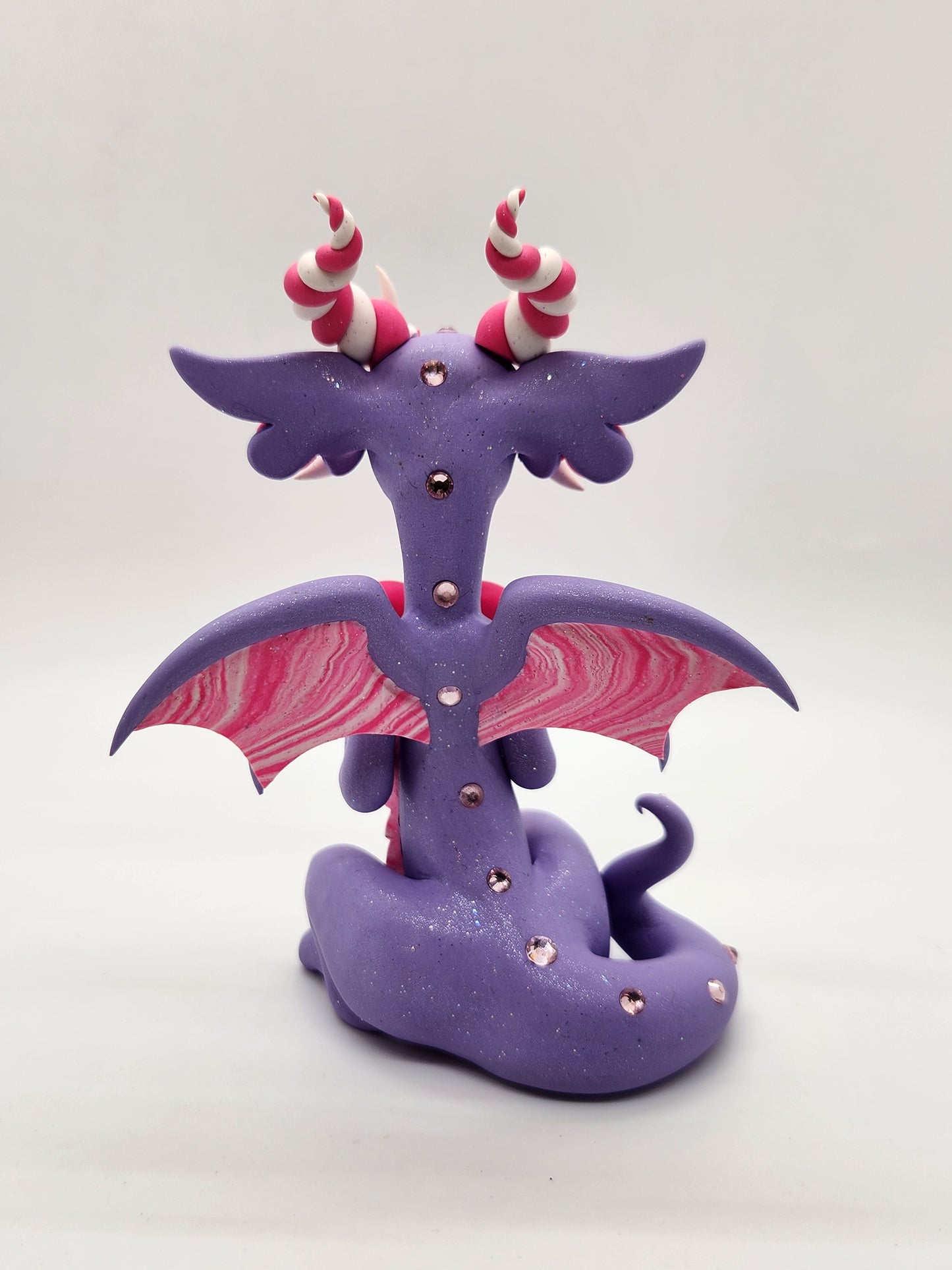 "Aimer" purple and pink Valentine's Dragon sculpture