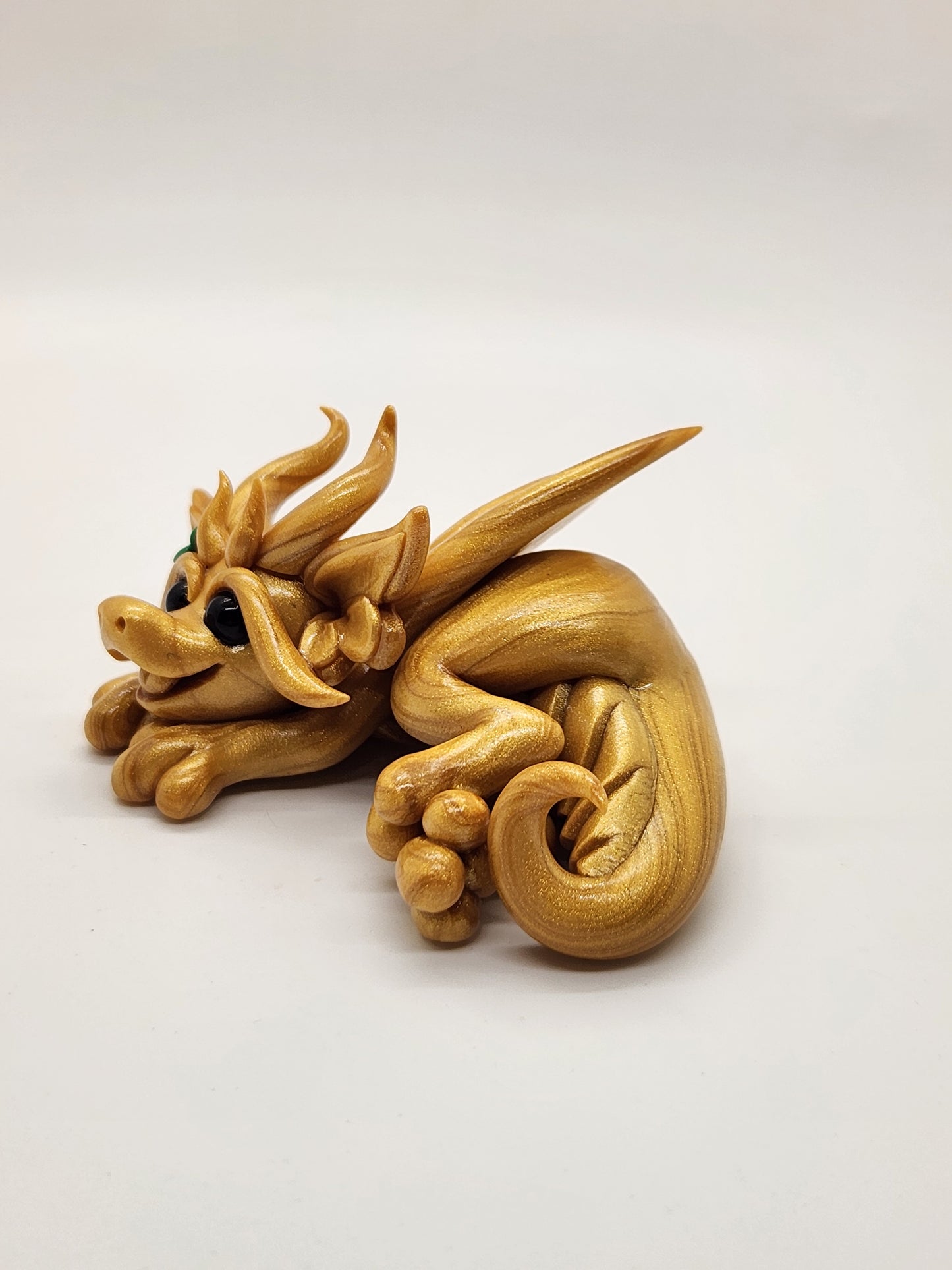 "Óir" gold baby dragon sculpture