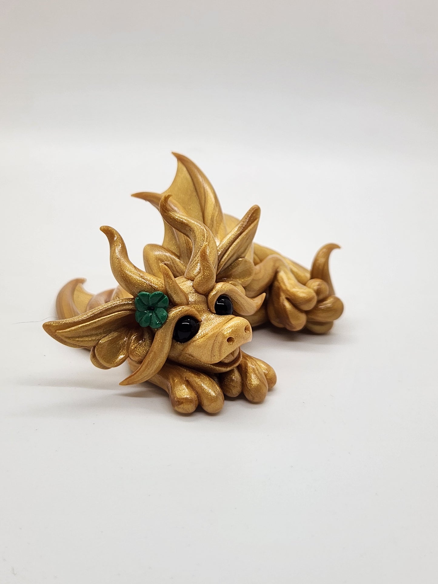 "Óir" gold baby dragon sculpture