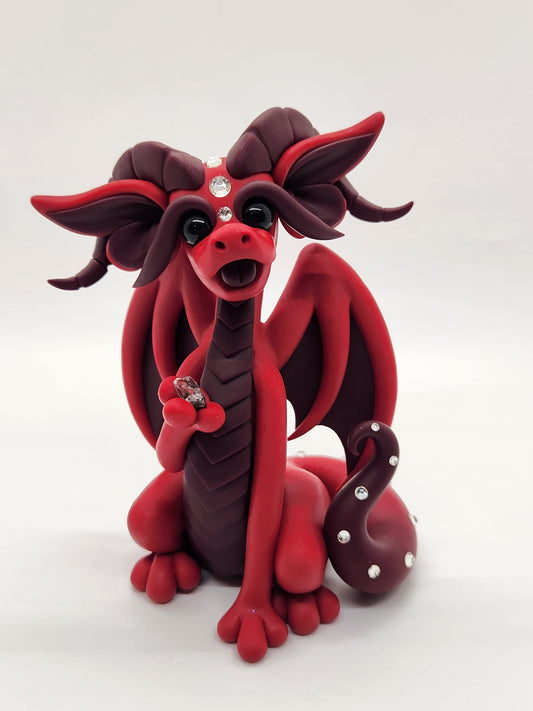 "Odvaha" red Aires Dragon sculpture