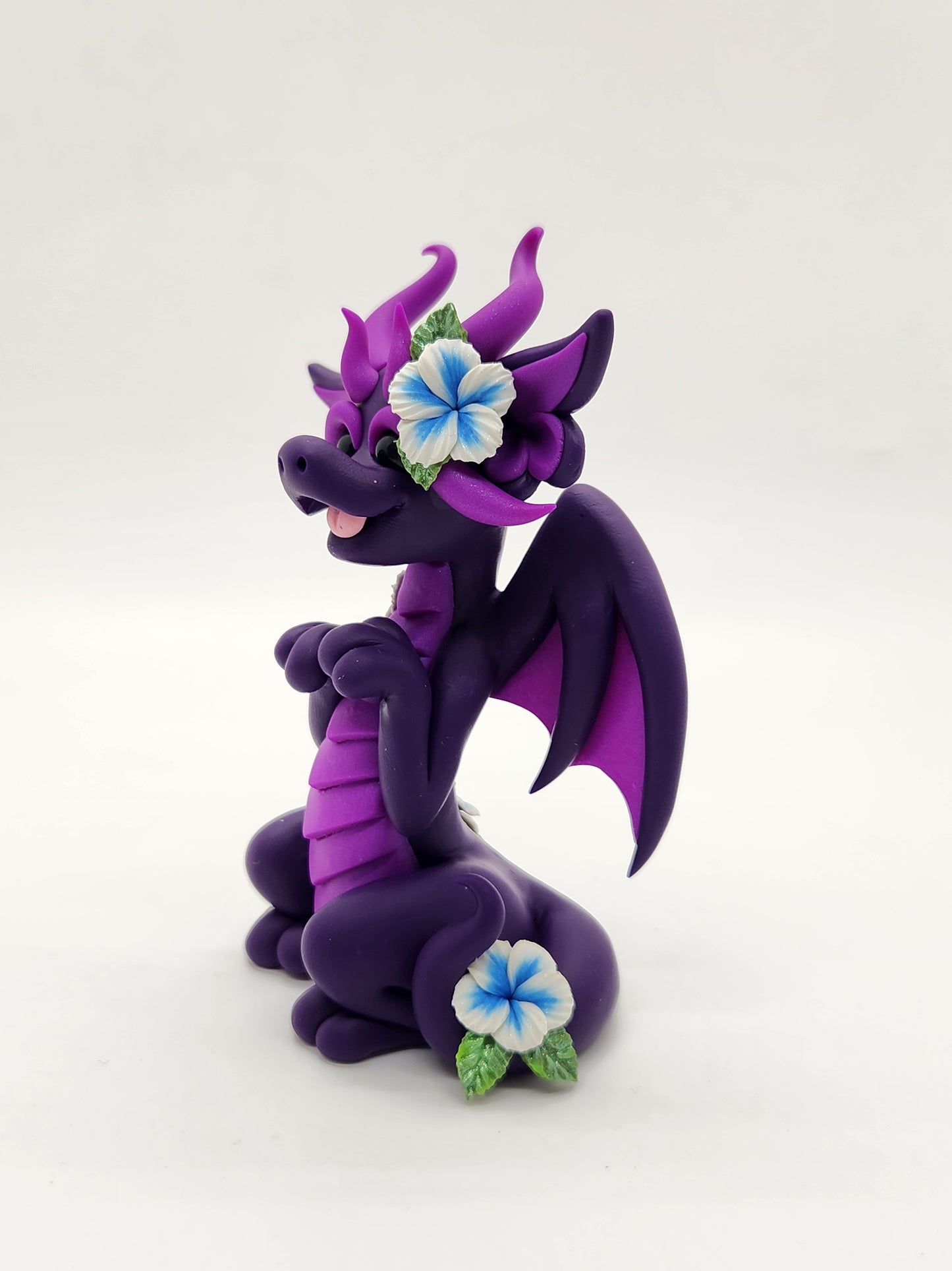 "Clematis" purple flower dragon sculpture