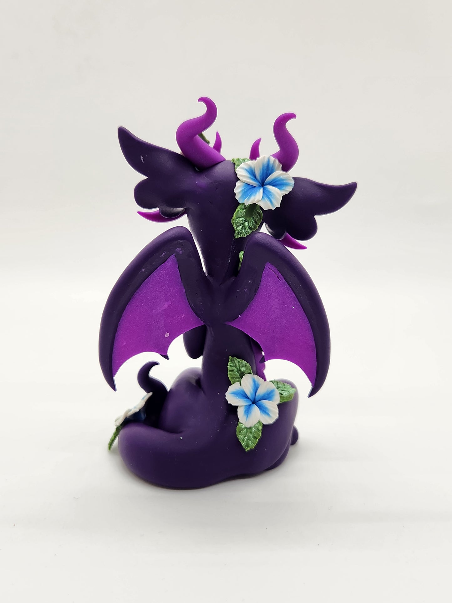 "Clematis" purple flower dragon sculpture