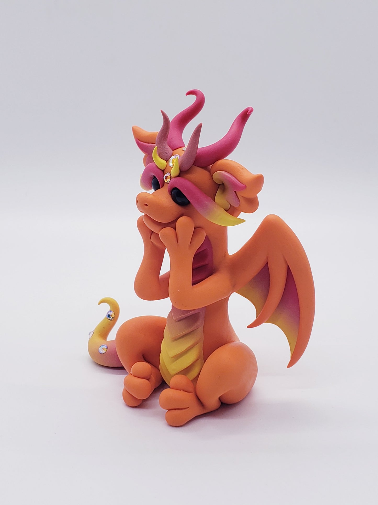 "Paladí" Orange Dragon Sculpture