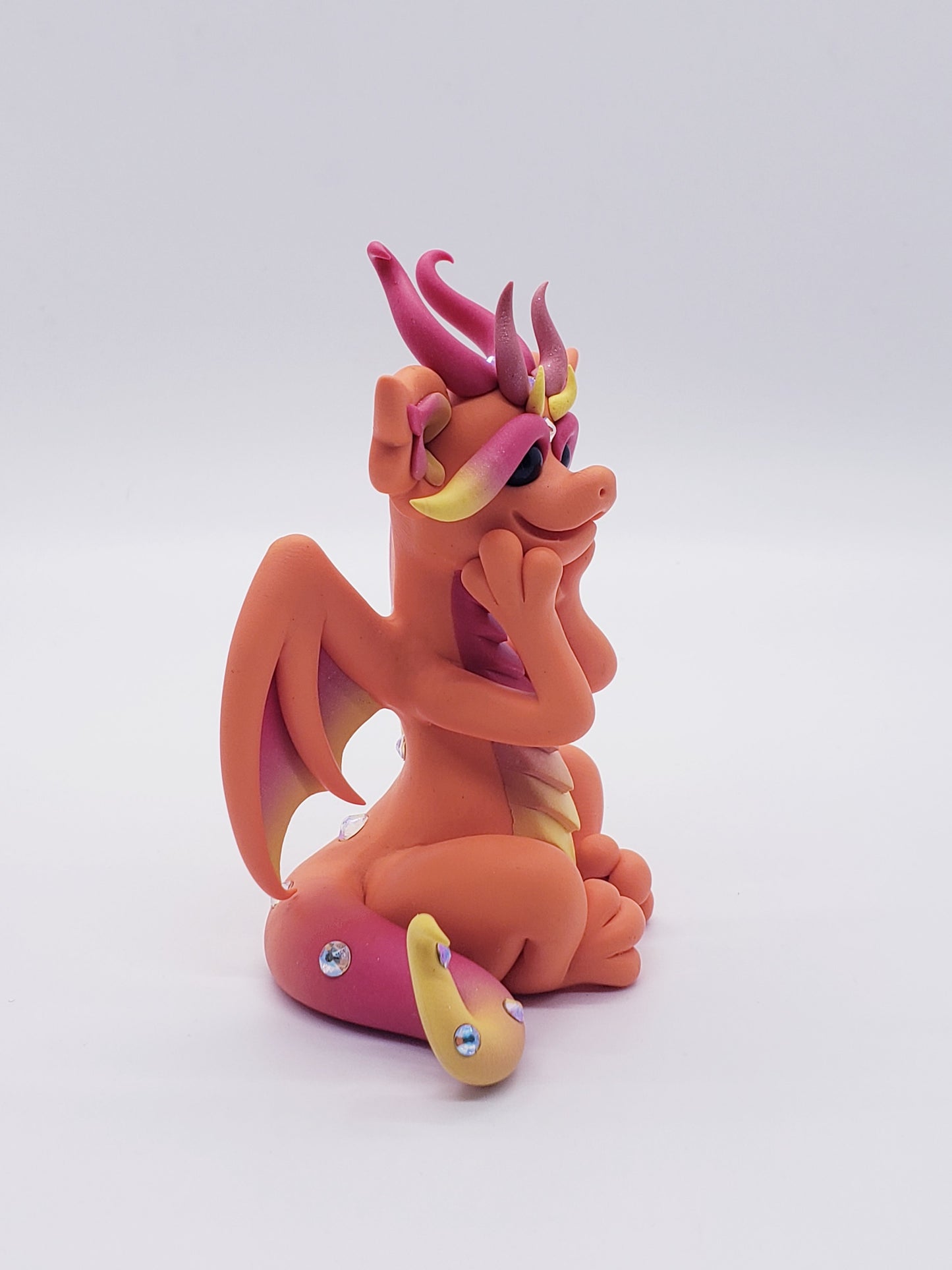 "Paladí" Orange Dragon Sculpture