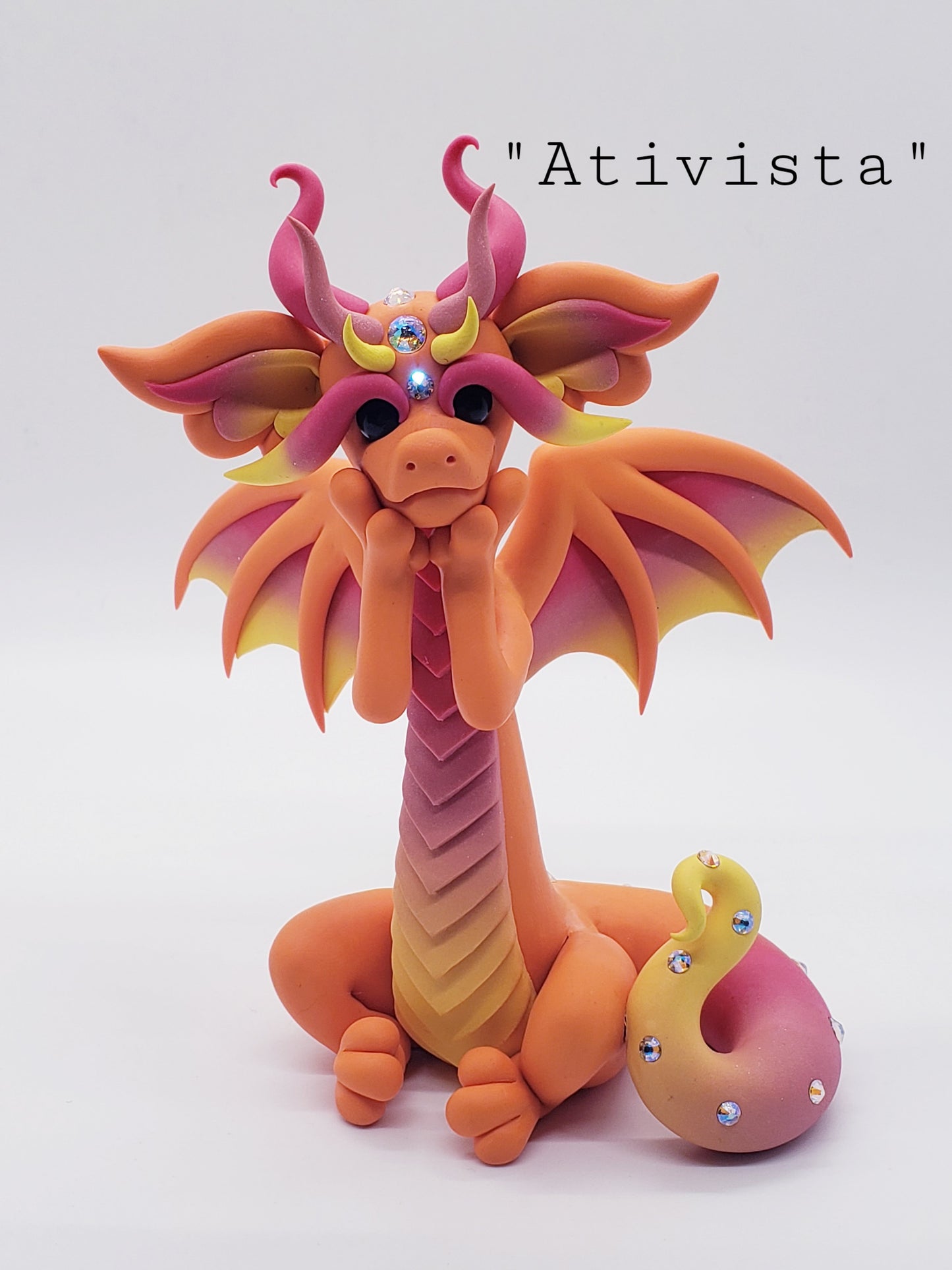 "Ativista" Orange Dragon Sculpture