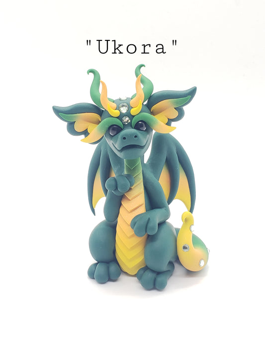 "Ukora" Green Dragon Sculpture