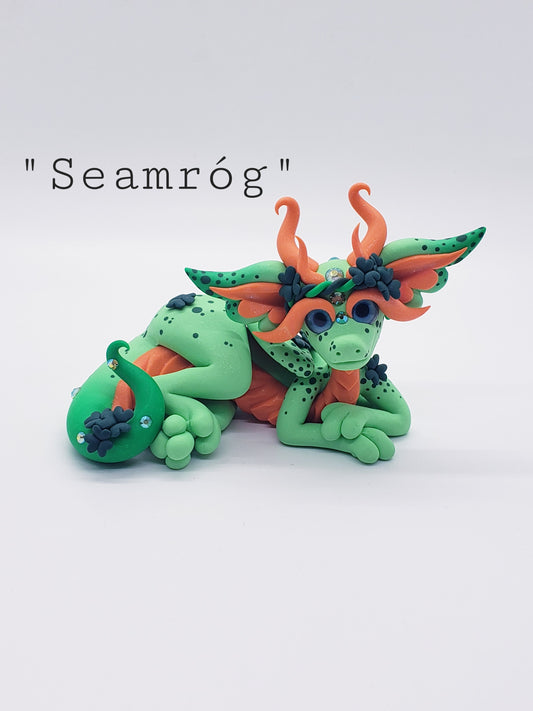 "Seamróg" shamrock dragon sculpture