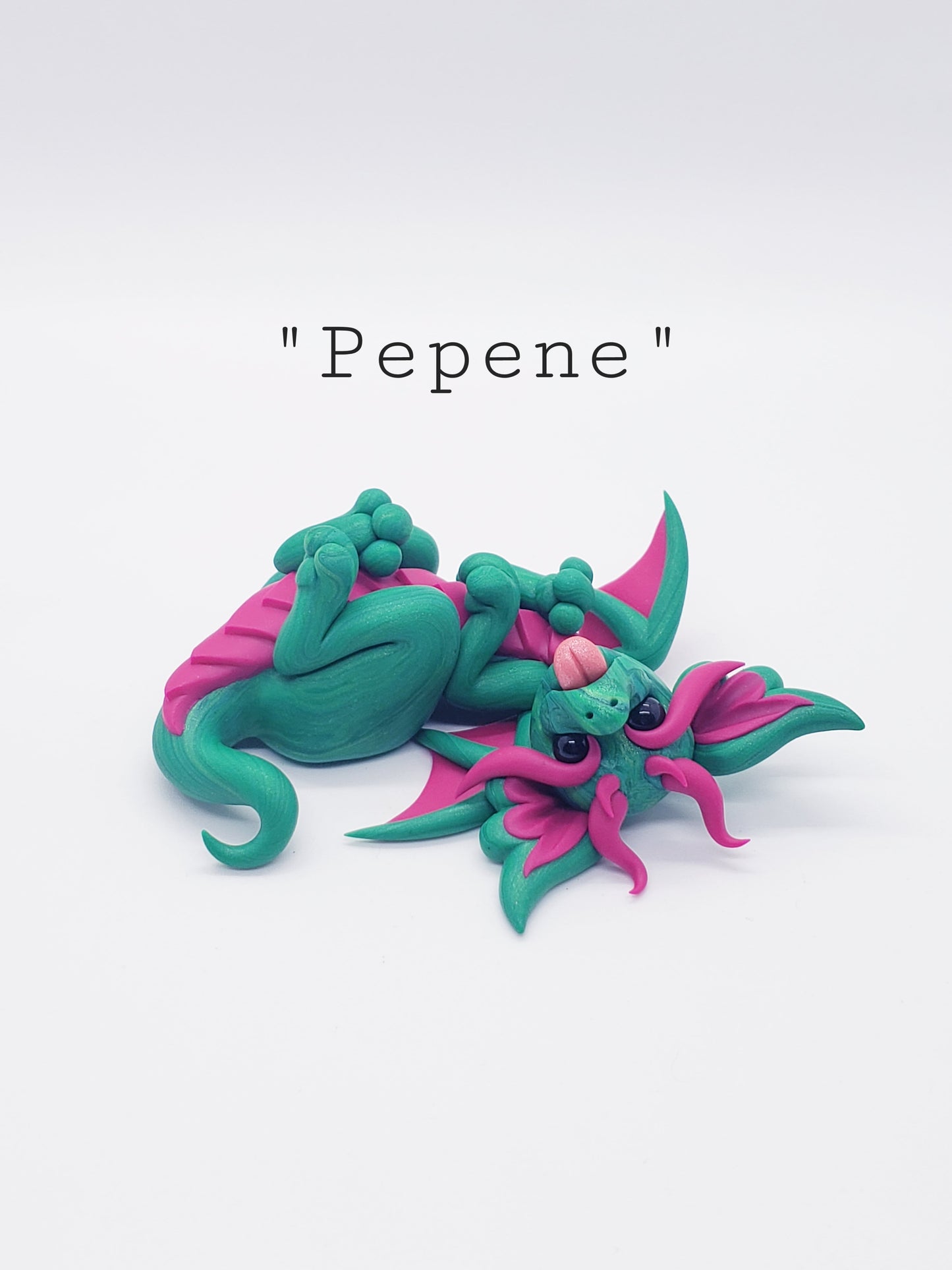 "Pepene" green baby dragon sculpture