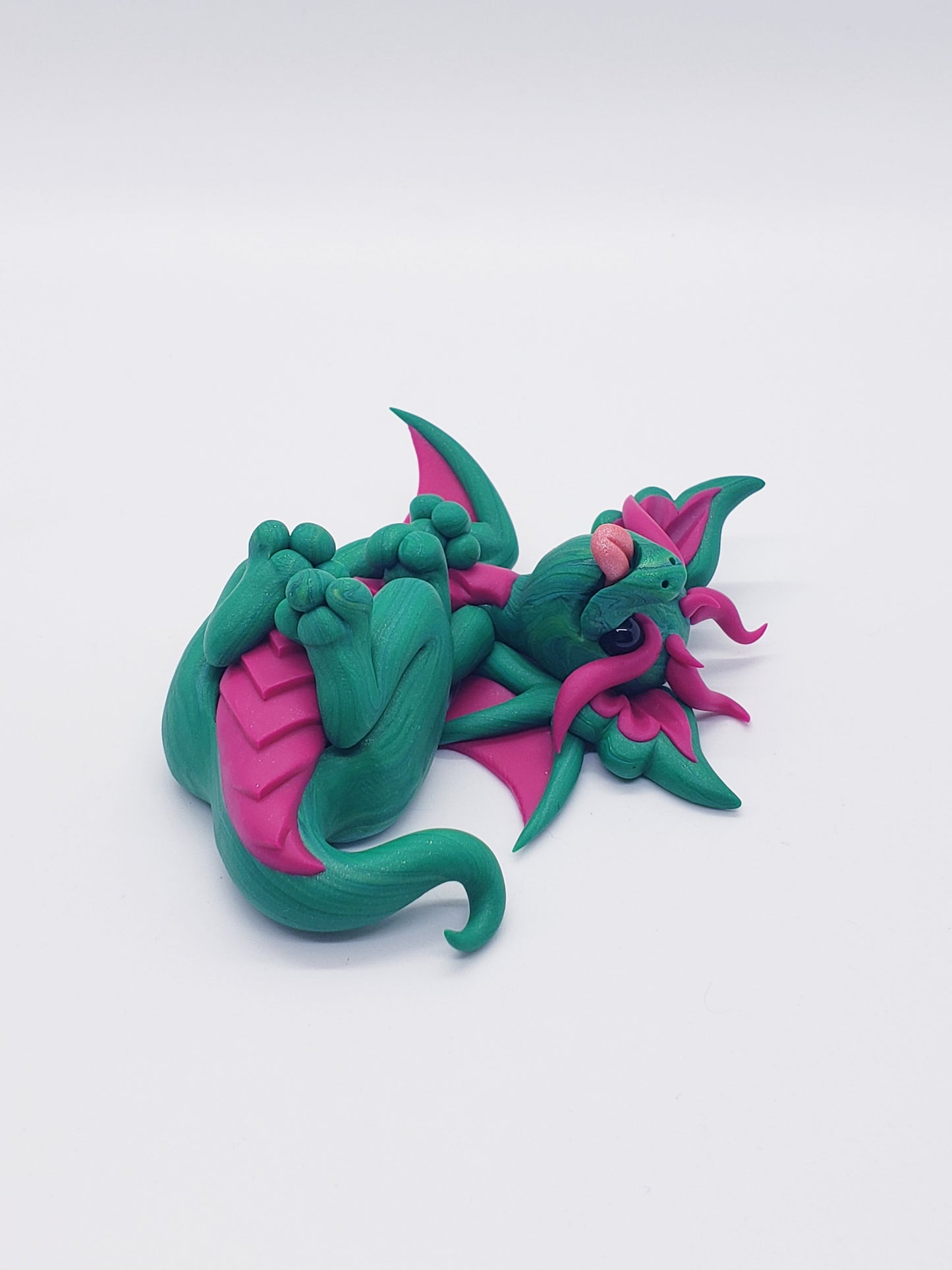 "Pepene" green baby dragon sculpture