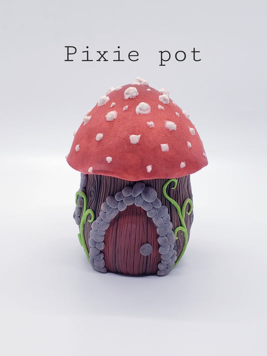 Pixie Pot Red Mushroom Jar