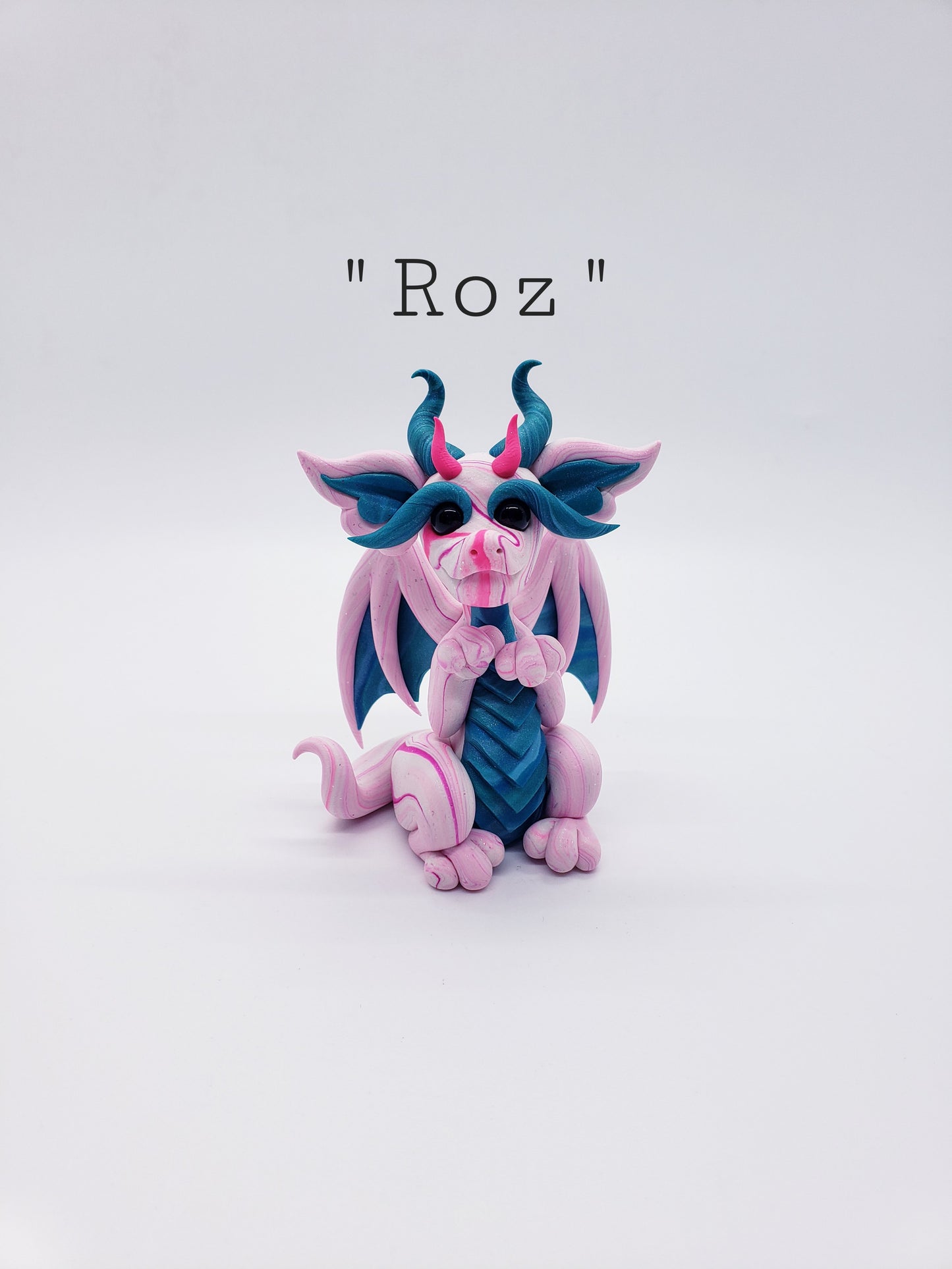 "Roz" pink marble dragon baby